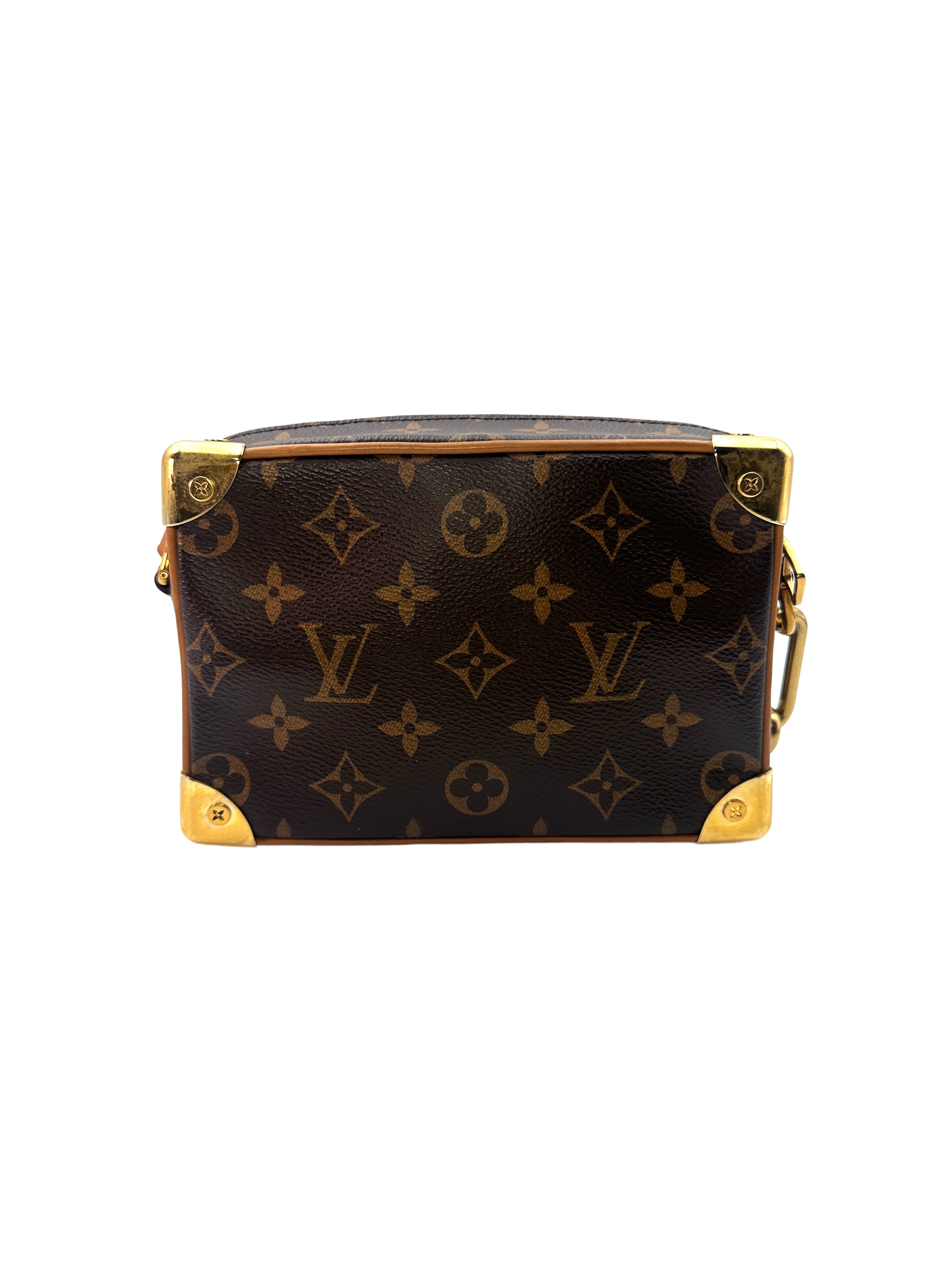 Louis Vuitton Mini Solf Trunk Brown Monogram Leather Crossbody Bag With Gold Hardware LV1797