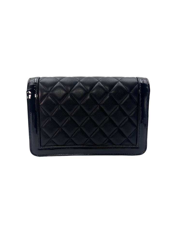 Chanel Black Quilted Leather Wallet On Chain With Gold Buckle(N6***CJ) CC1276