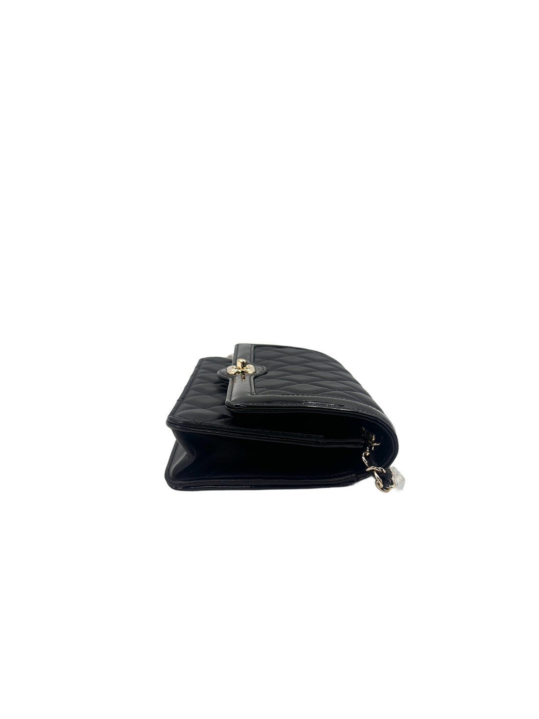 Chanel Black Quilted Leather Wallet On Chain With Gold Buckle(N6***CJ) CC1276