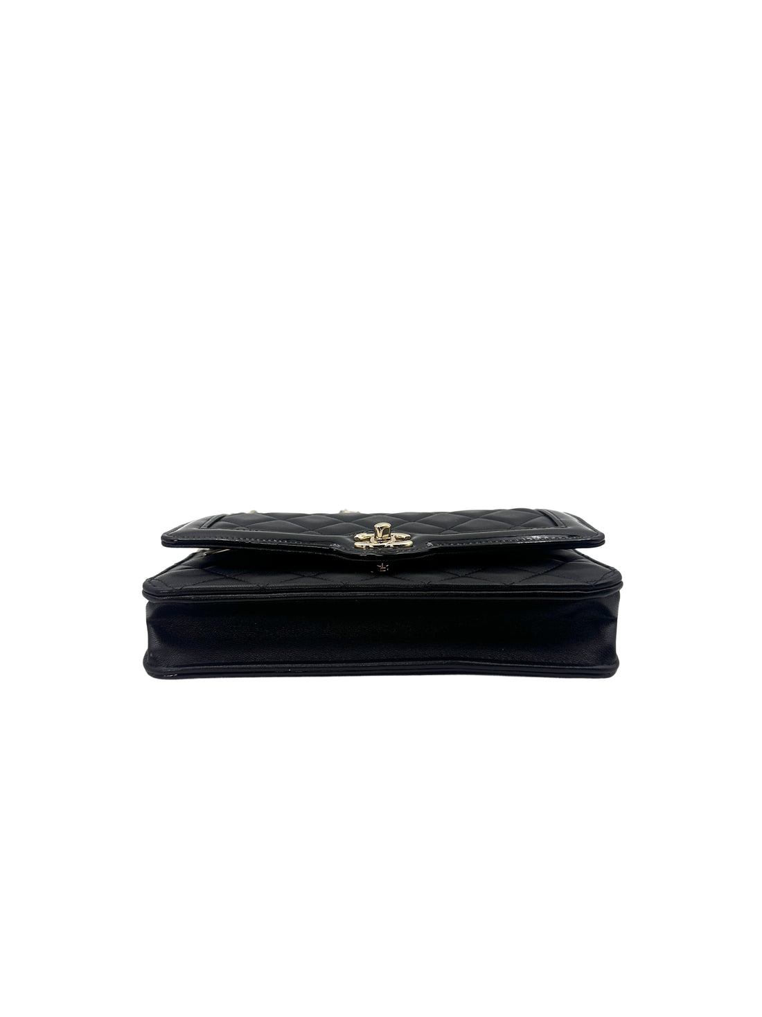 Chanel Black Quilted Leather Wallet On Chain With Gold Buckle(N6***CJ) CC1276