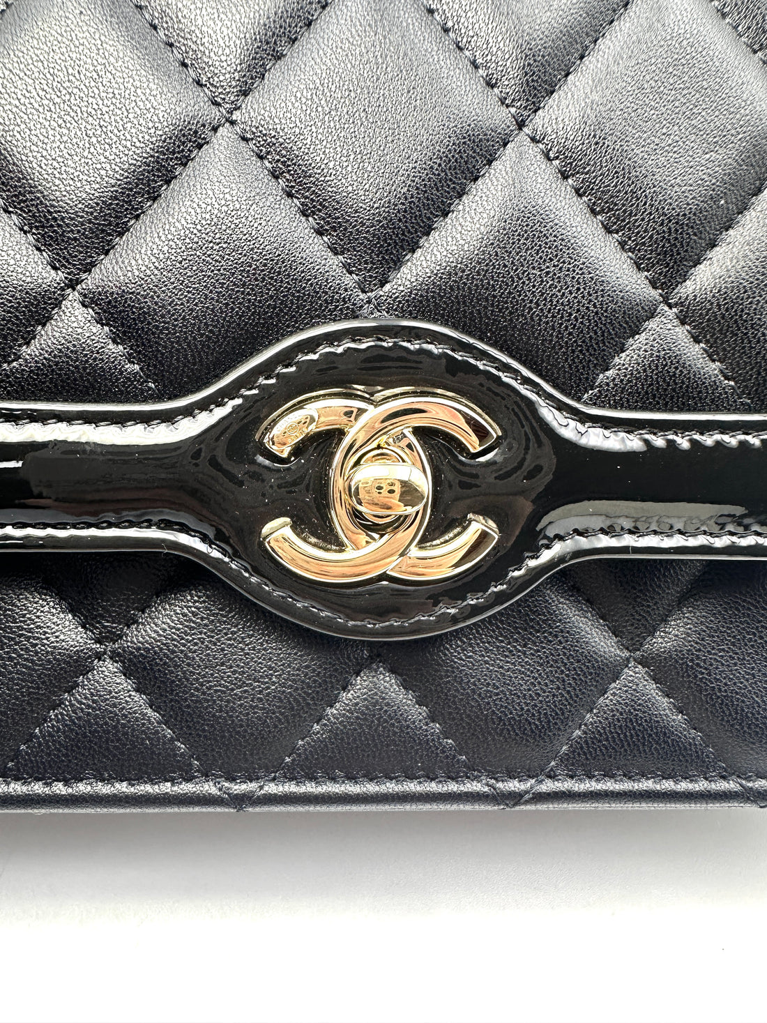 Chanel Black Quilted Leather Wallet On Chain With Gold Buckle(N6***CJ) CC1276