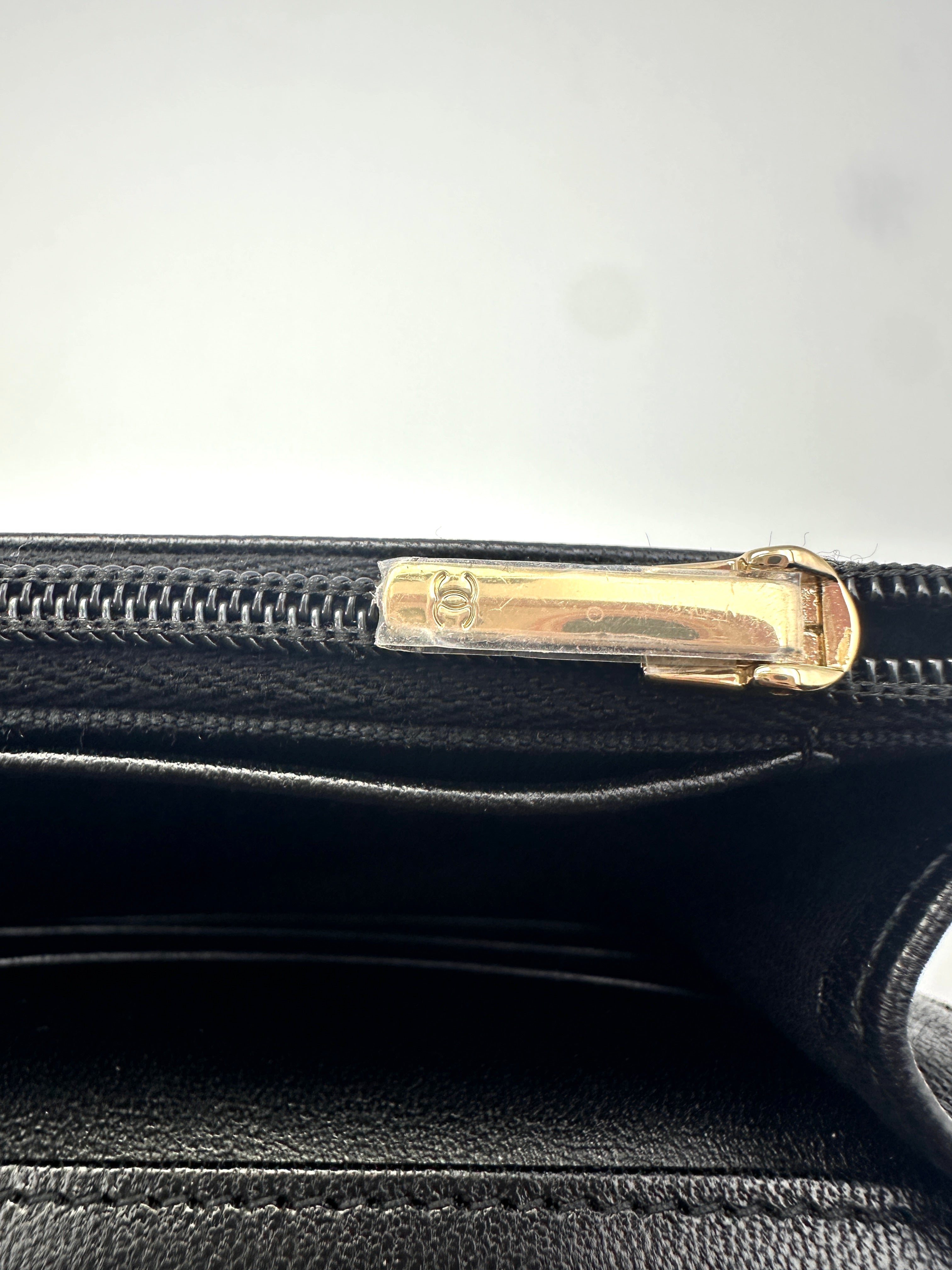 Chanel Black Quilted Leather Wallet On Chain With Gold Buckle(N6***CJ) CC1276