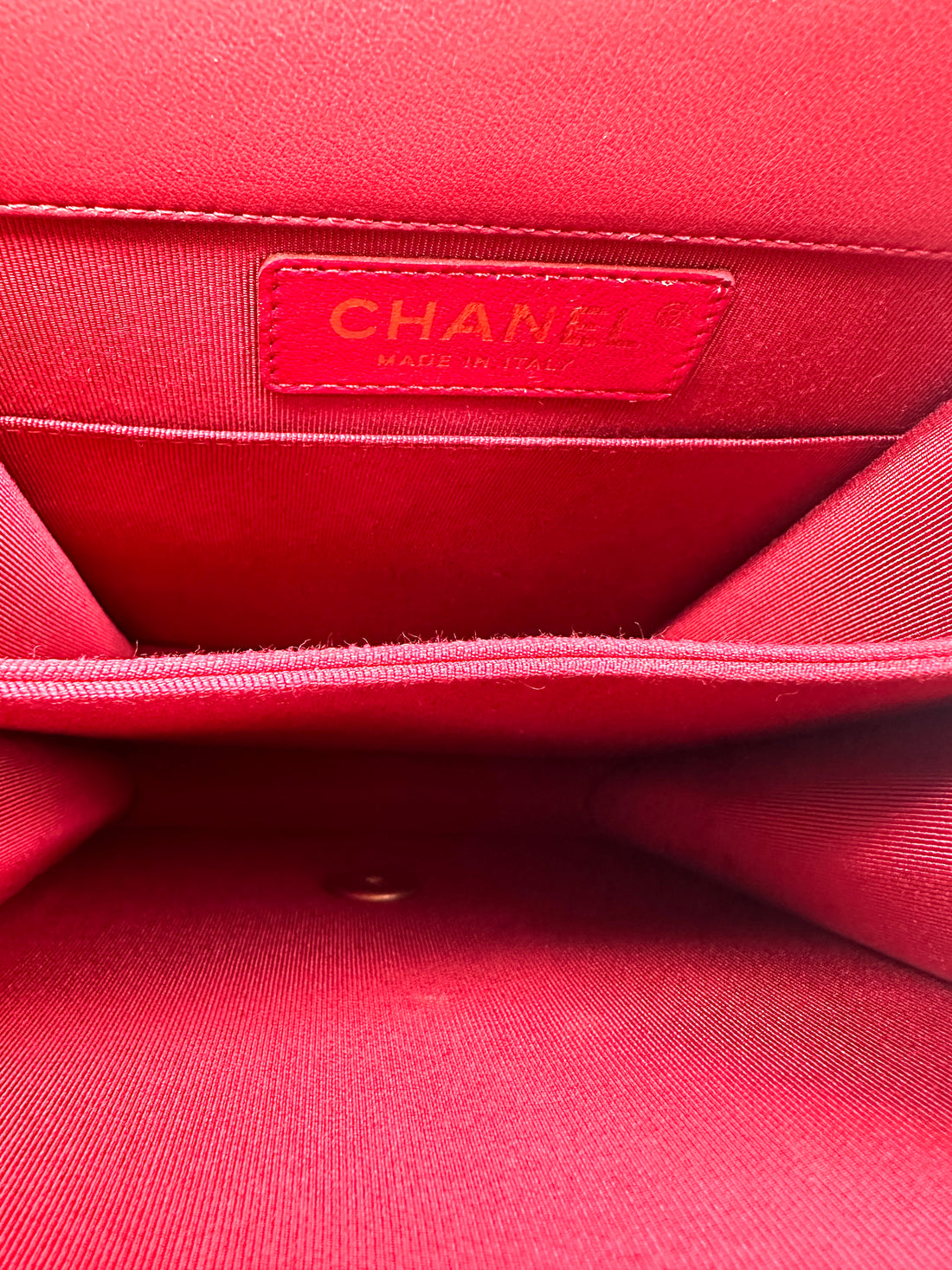 Chanel North South LeBoy Red Chevron Quilted Leather Shoulder Bag With Gold Buckle(29***42) CC1268