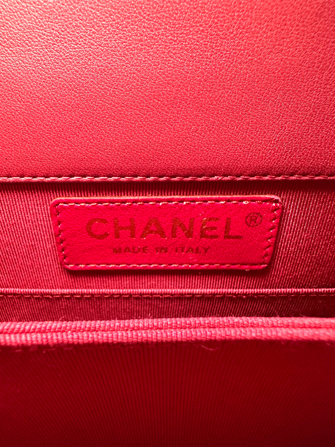 Chanel North South LeBoy Red Chevron Quilted Leather Shoulder Bag With Gold Buckle(29***42) CC1268