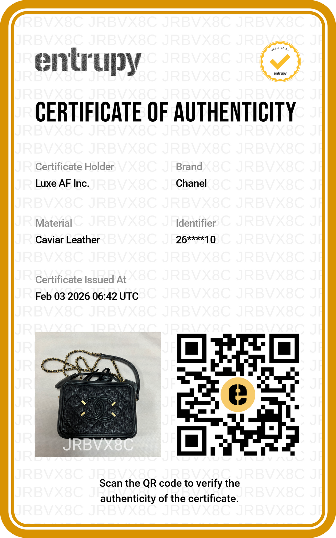 Chanel CC Filigree Black Caviar Calfskin Leather Vanity Case With Gold Hardware(26***10) CC1274