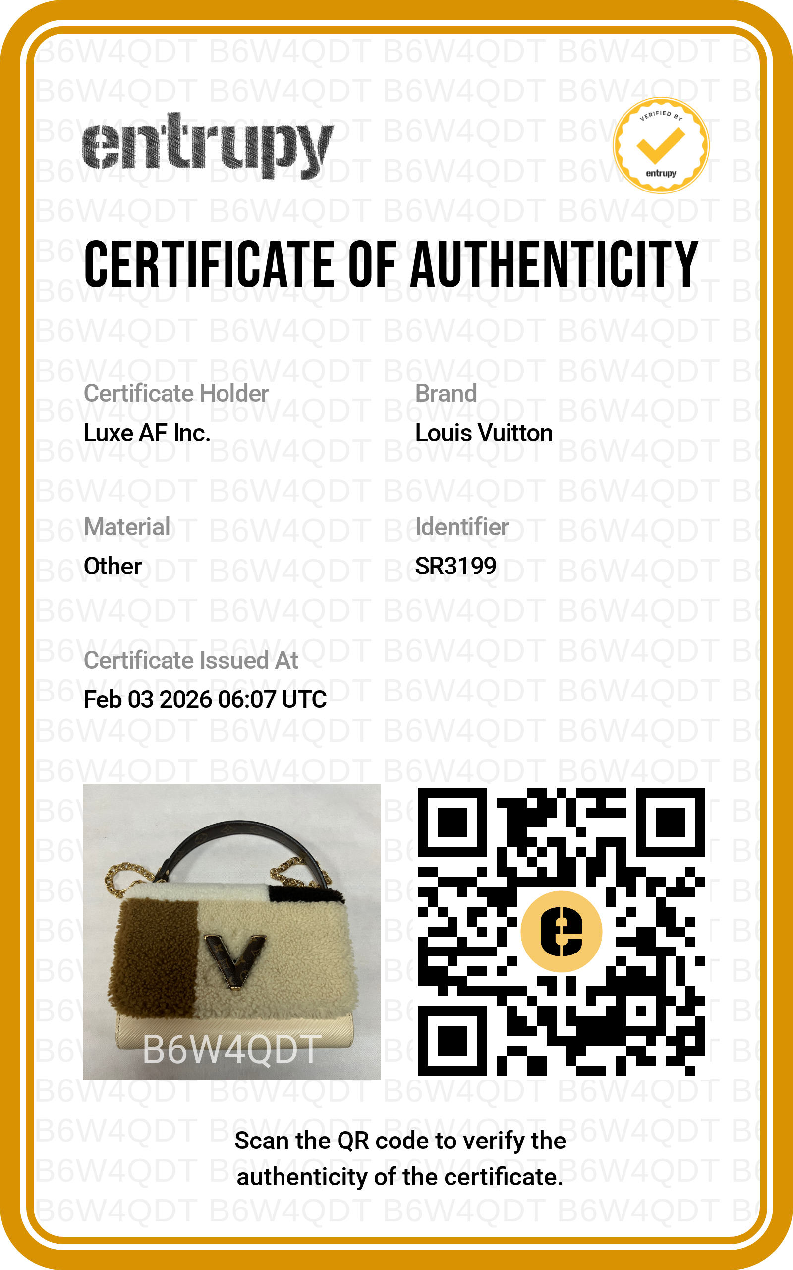 Louis Vuitton Teddy Twist Shearling Chain Shoulder Bag LV1799