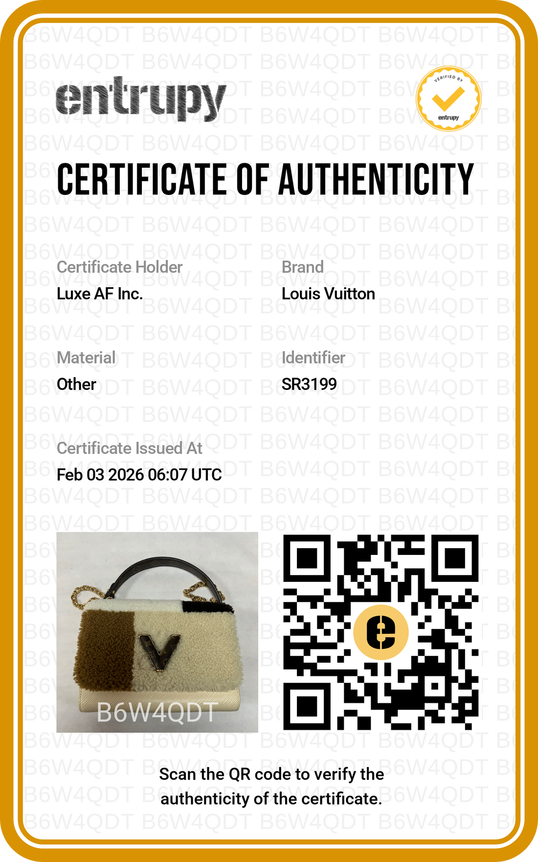 Louis Vuitton Teddy Twist Shearling Chain Shoulder Bag LV1799