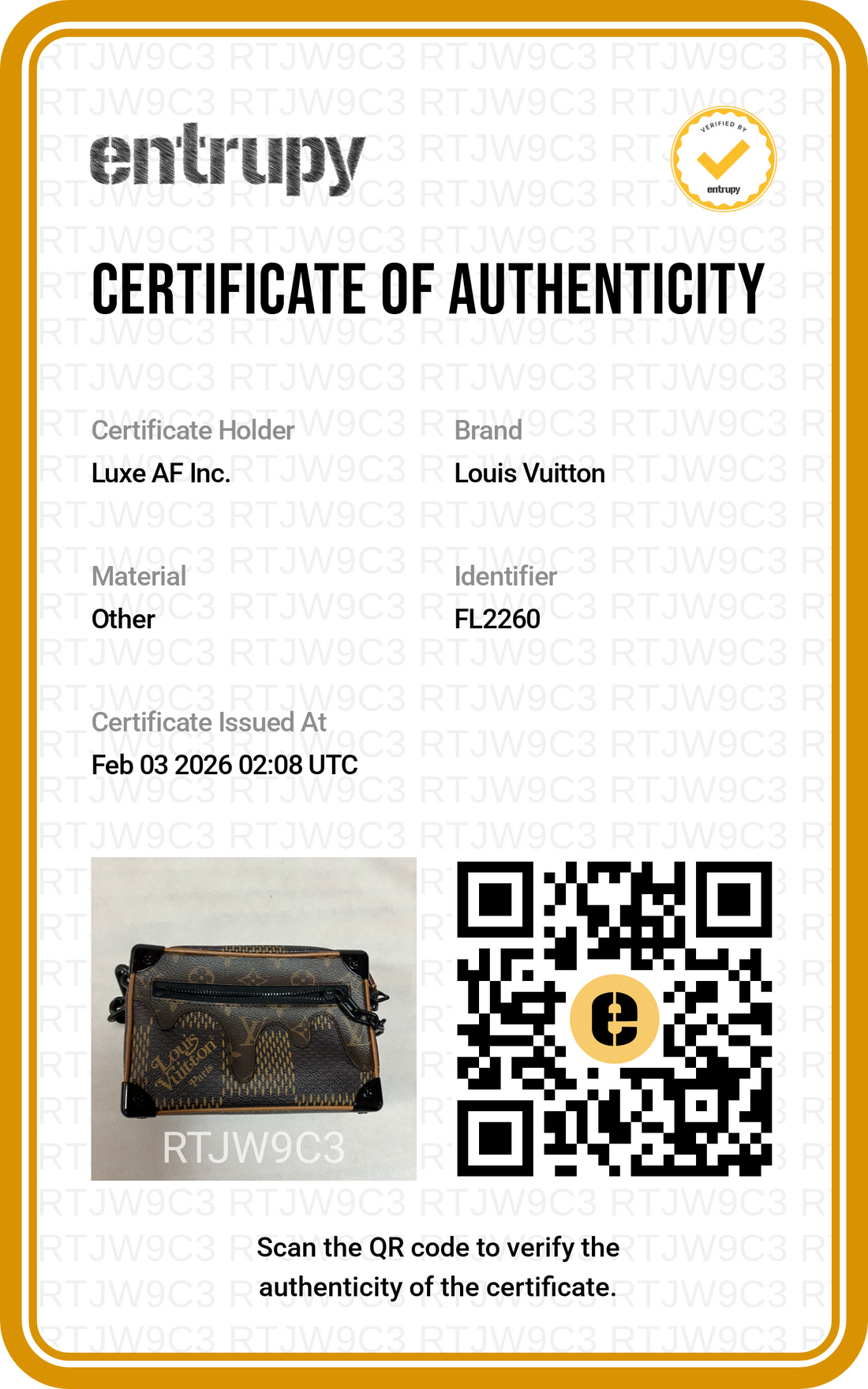 Louis Vuitton x Nigo Mini Solf Trunk Brown Damier Ebene Leather Shoulder Bag LV1795