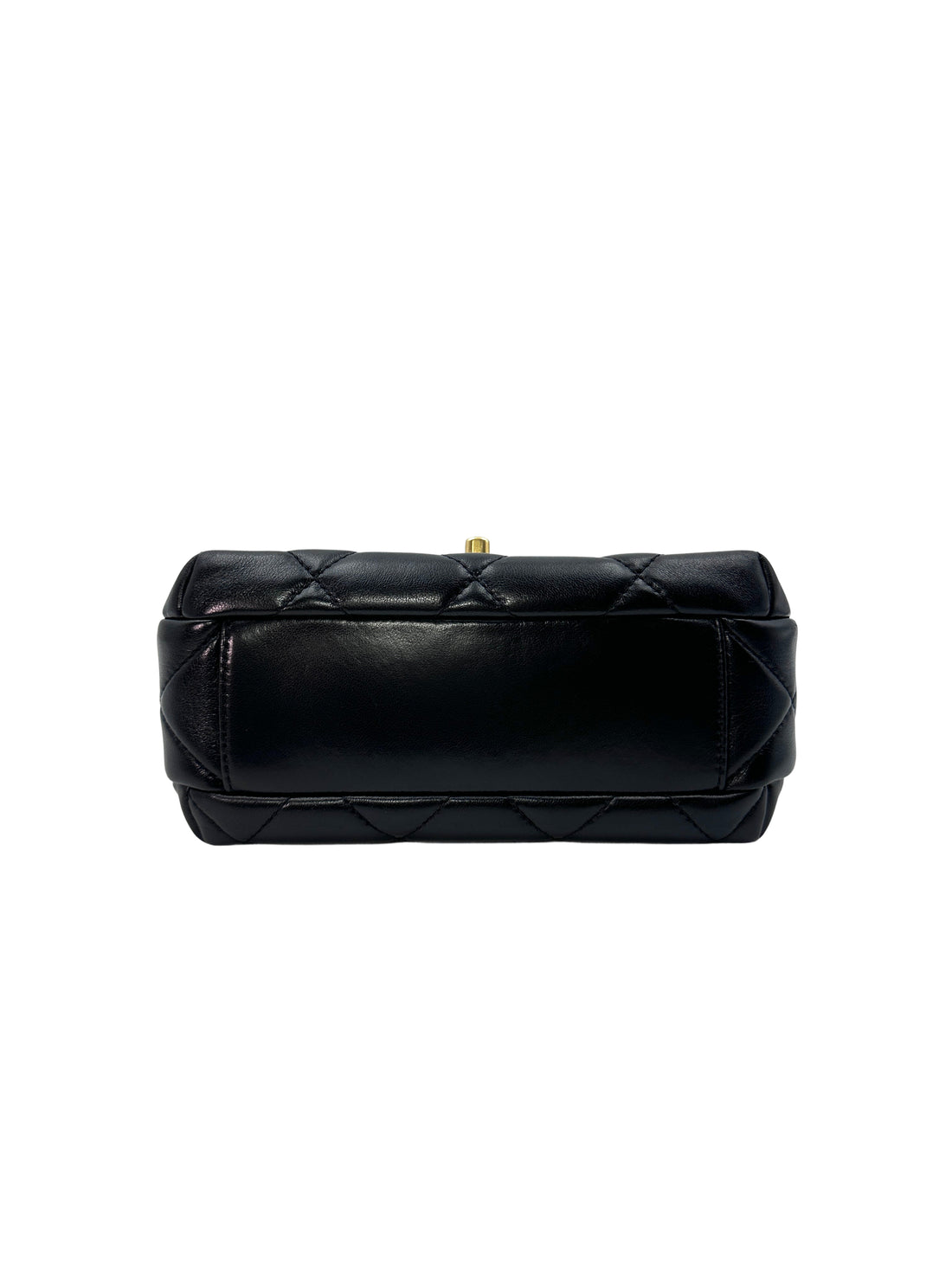 Chanel 24A Black Quilted Leather Pearl Flap Bag With Gold Hardware(H9***78) CC1278