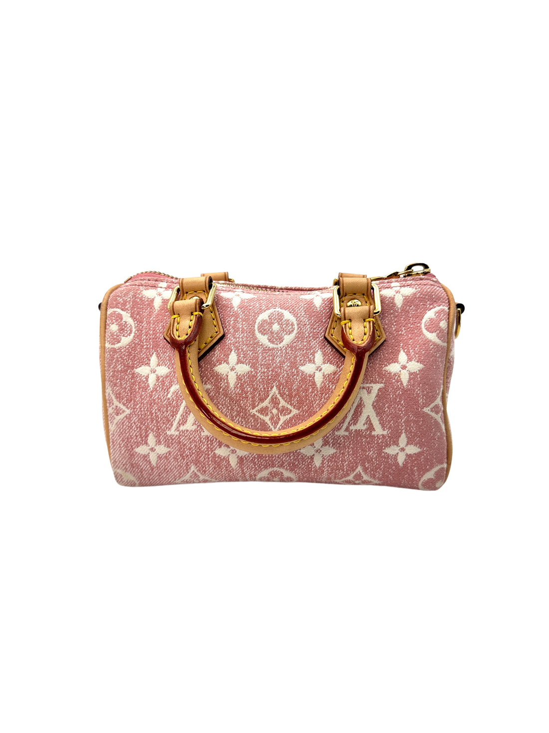 Louis Vuitton Nano Speedy Pink Monogram Jacquard Denim Handle Bag LV1801-1