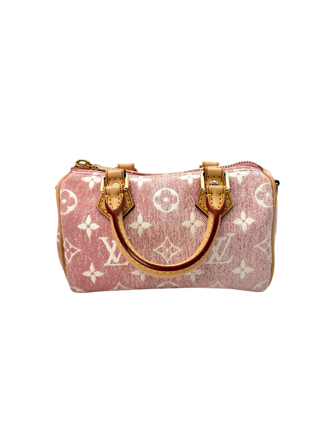 Louis Vuitton Nano Speedy Pink Monogram Jacquard Denim Handle Bag LV1801-1