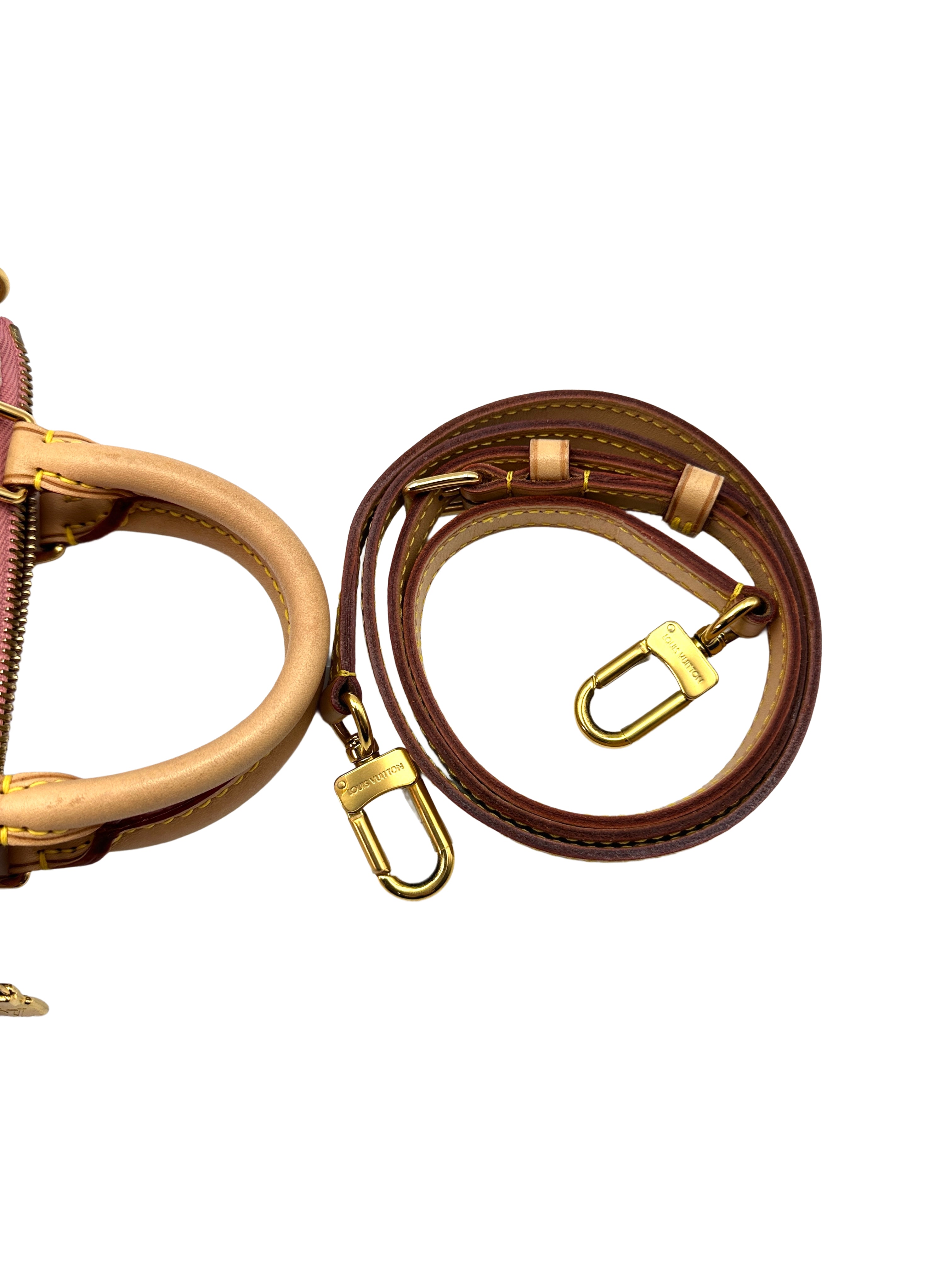 Louis Vuitton Nano Speedy Pink Monogram Jacquard Denim Handle Bag LV1801-1