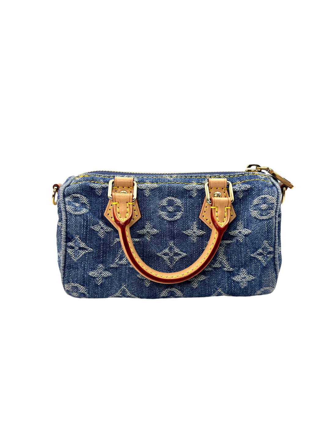 Louis Vuitton Nano Speedy Monogram Mini Blue Denim Crossbody Bag  LV1800