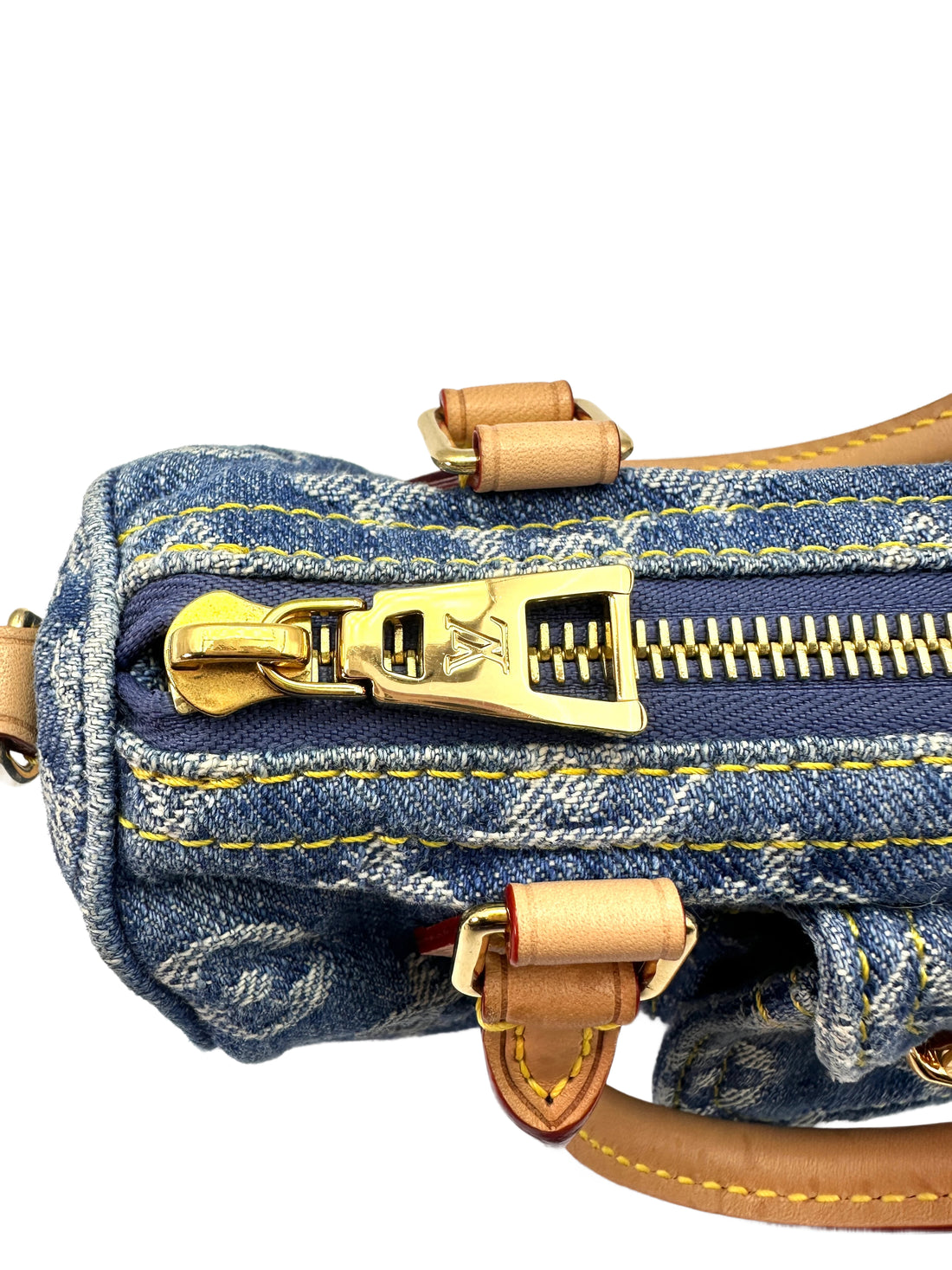 Louis Vuitton Nano Speedy Monogram Mini Blue Denim Crossbody Bag  LV1800