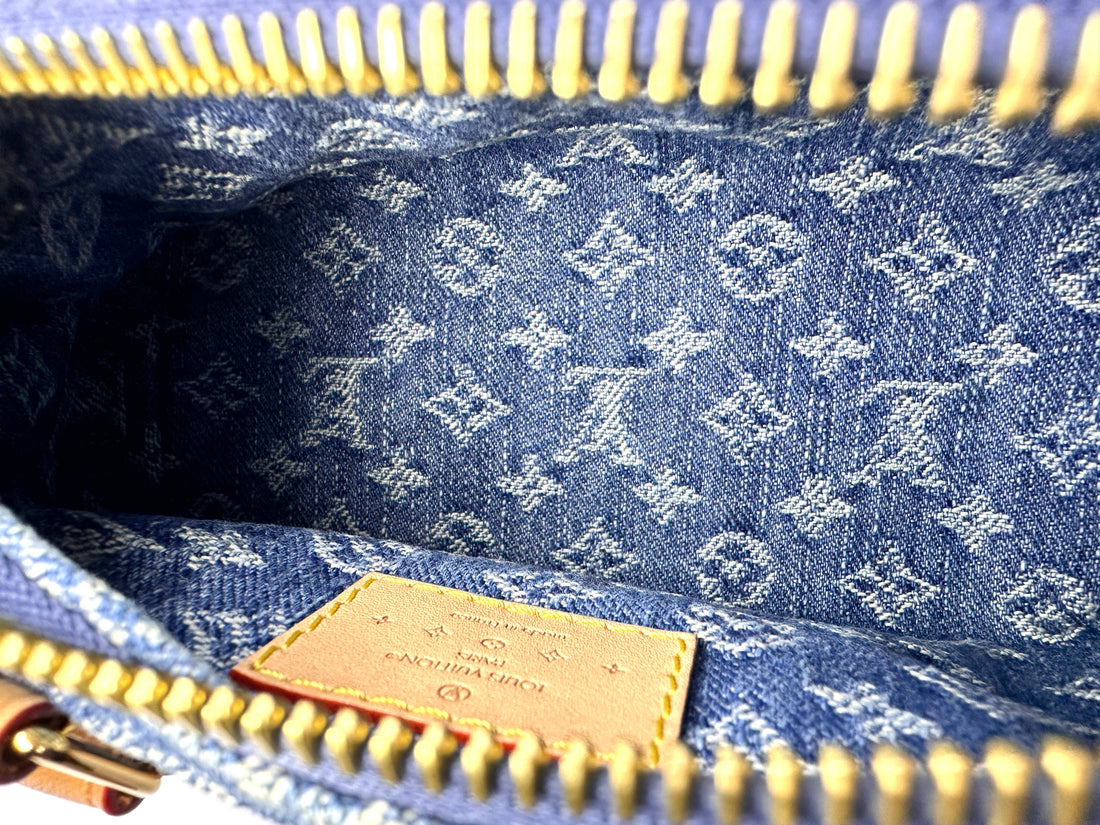 Louis Vuitton Nano Speedy Monogram Mini Blue Denim Crossbody Bag  LV1800