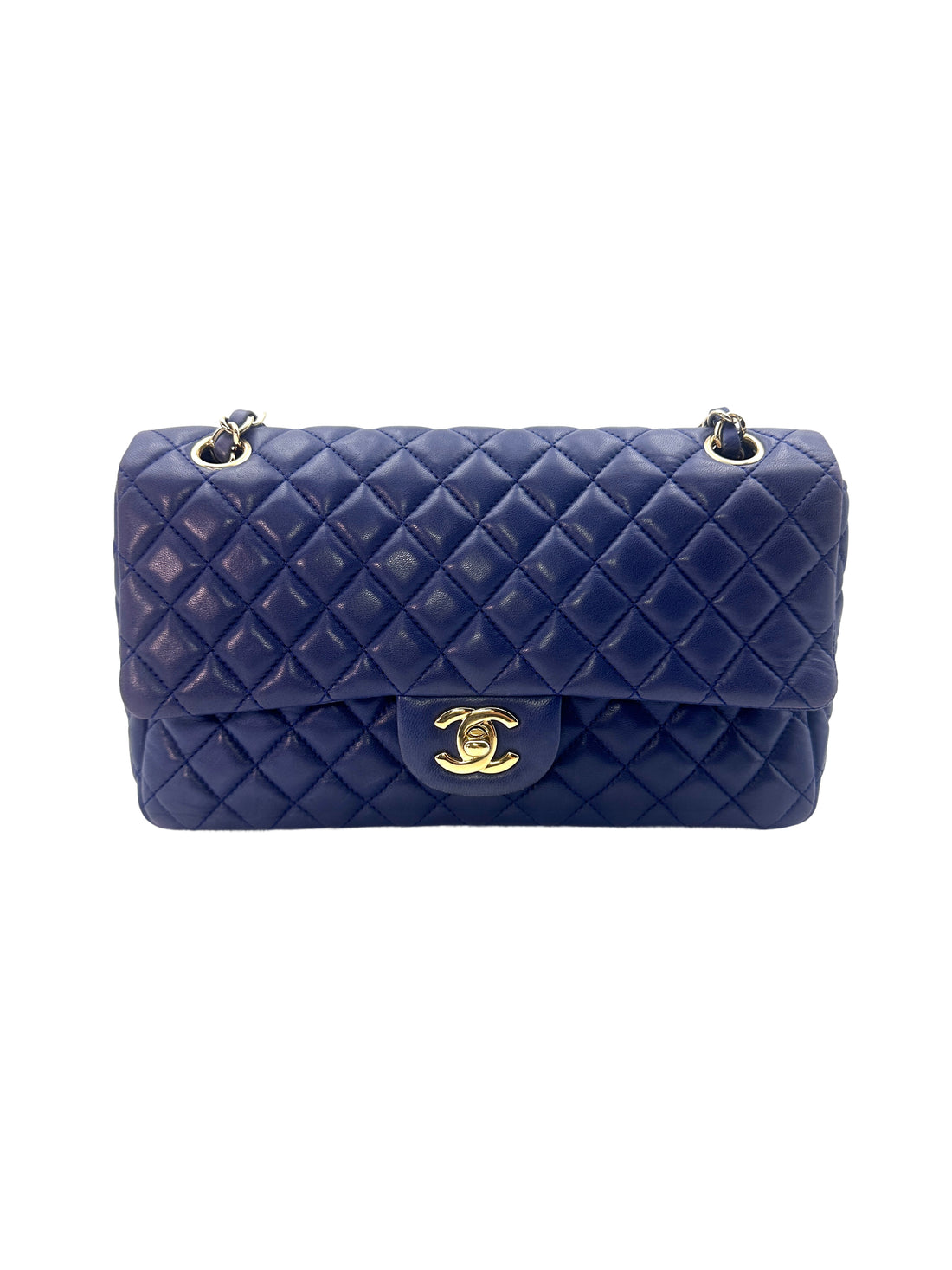 Chanel Limited Edition Valentine's Day Charms Blue Quilted Leather Classic Flap Bag With Gold Hardware(13***41) CC1280