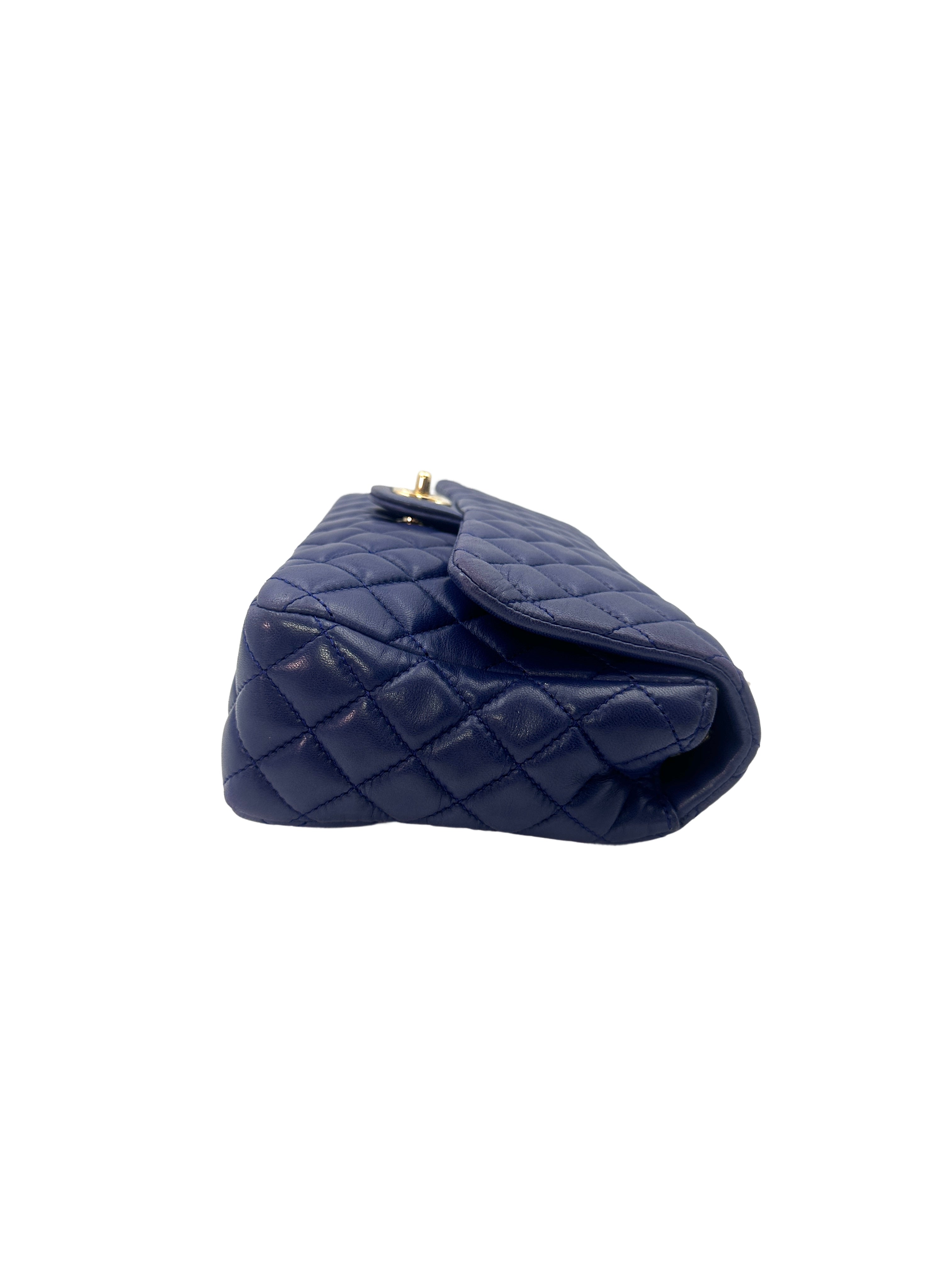 Chanel Limited Edition Valentine's Day Charms Blue Quilted Leather Classic Flap Bag With Gold Hardware(13***41) CC1280