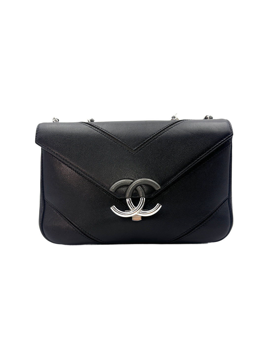 Chanel Cuba Collection Black Macro Chevron Quilted Leather Chain Flap Bag(23***11) CC1281