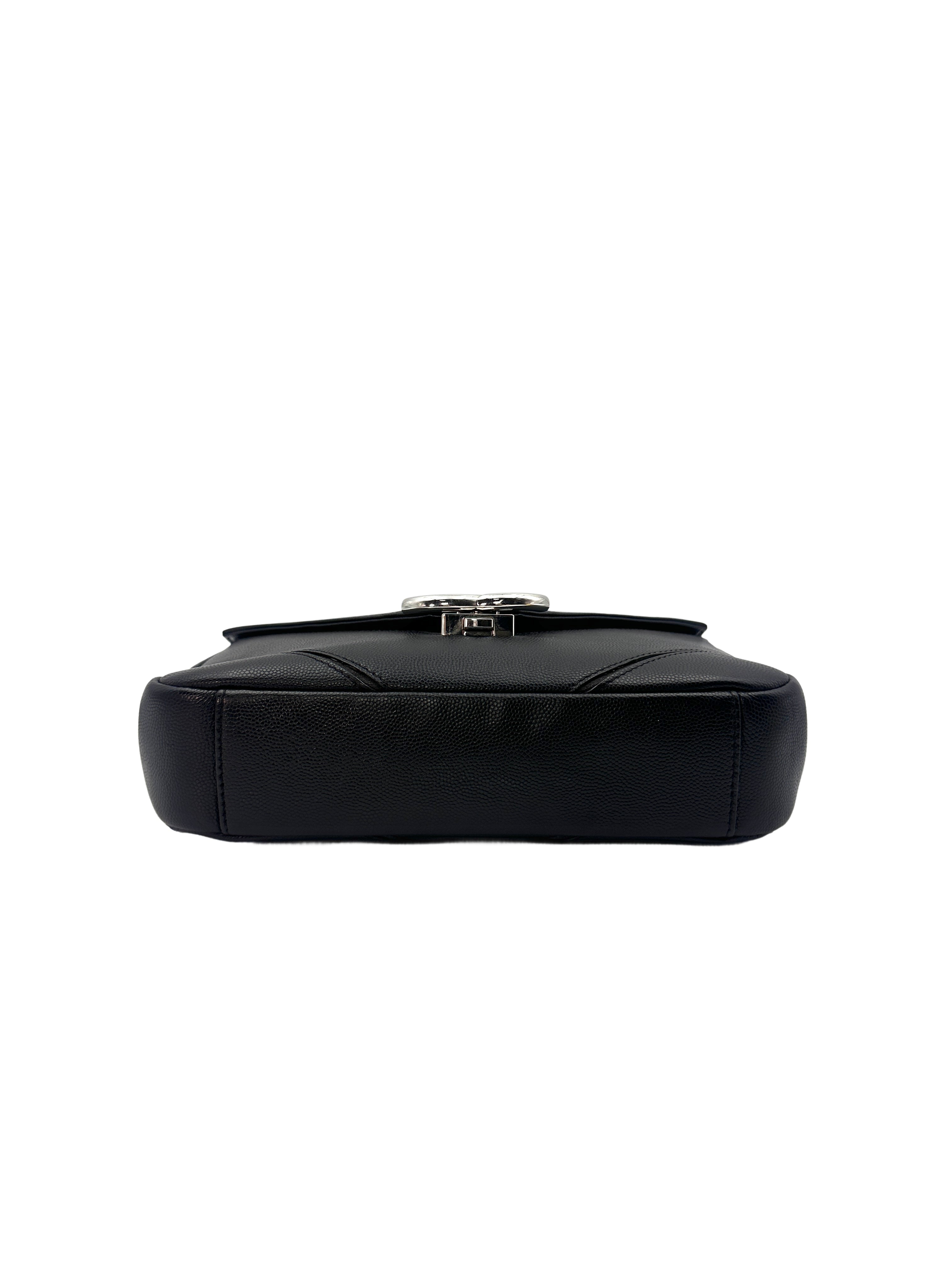 Chanel Cuba Collection Black Macro Chevron Quilted Leather Chain Flap Bag(23***11) CC1281