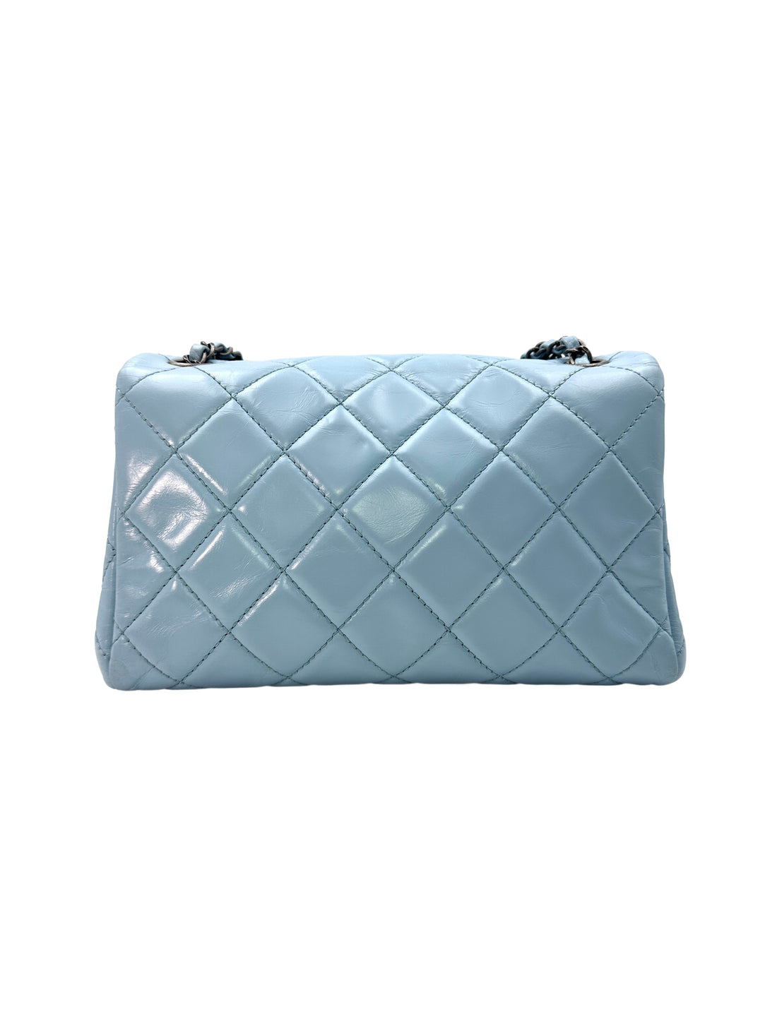 Chanel Classic Flap Tiffany Blue Quilted Leather Jumbo Chain Flap Bag(20***81) CC1287