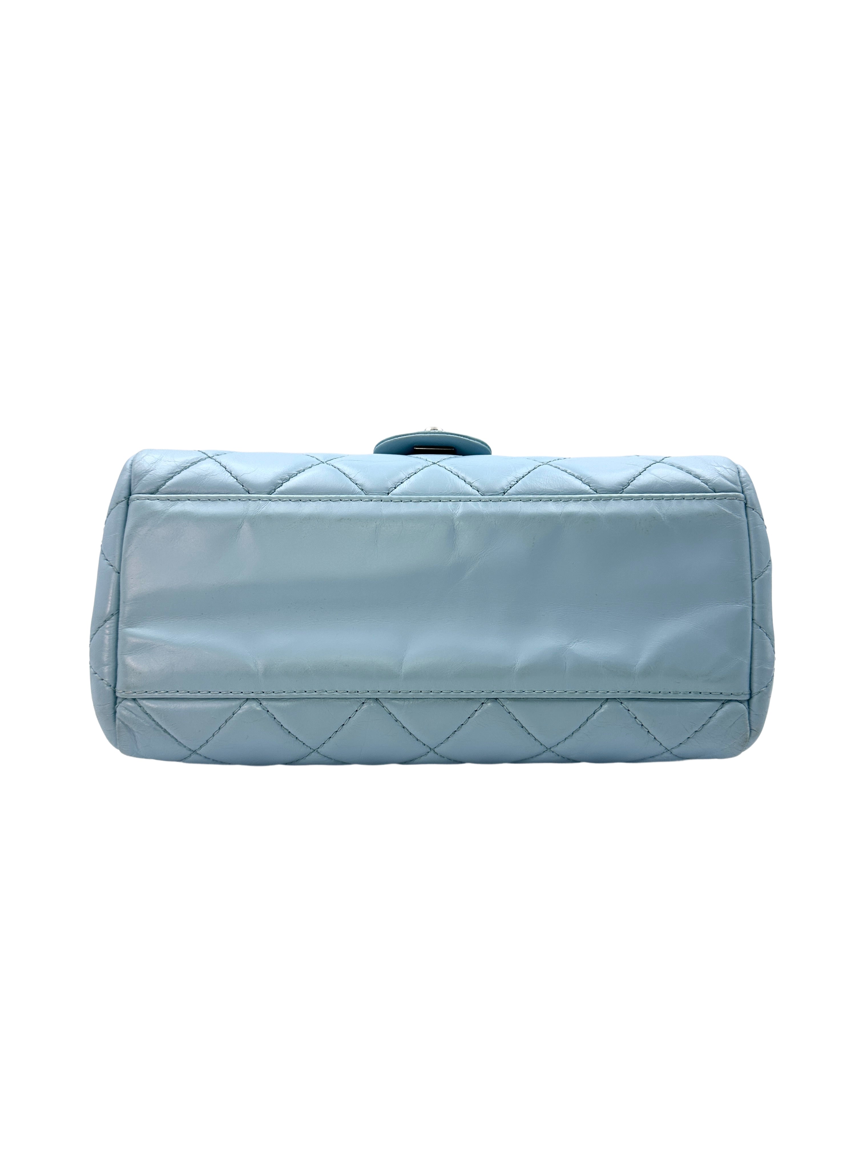 Chanel Classic Flap Tiffany Blue Quilted Leather Jumbo Chain Flap Bag(20***81) CC1287