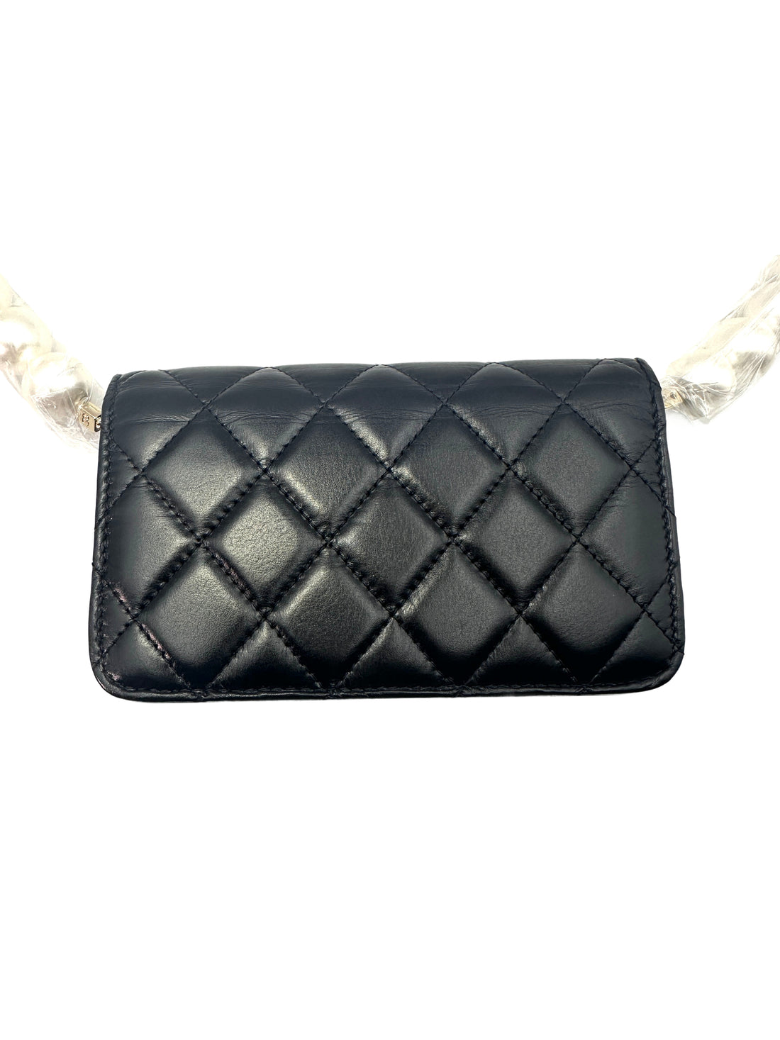 Chanel Mini Black Quilted Leather Pearl Wallet On Chain(31***58) CC1320