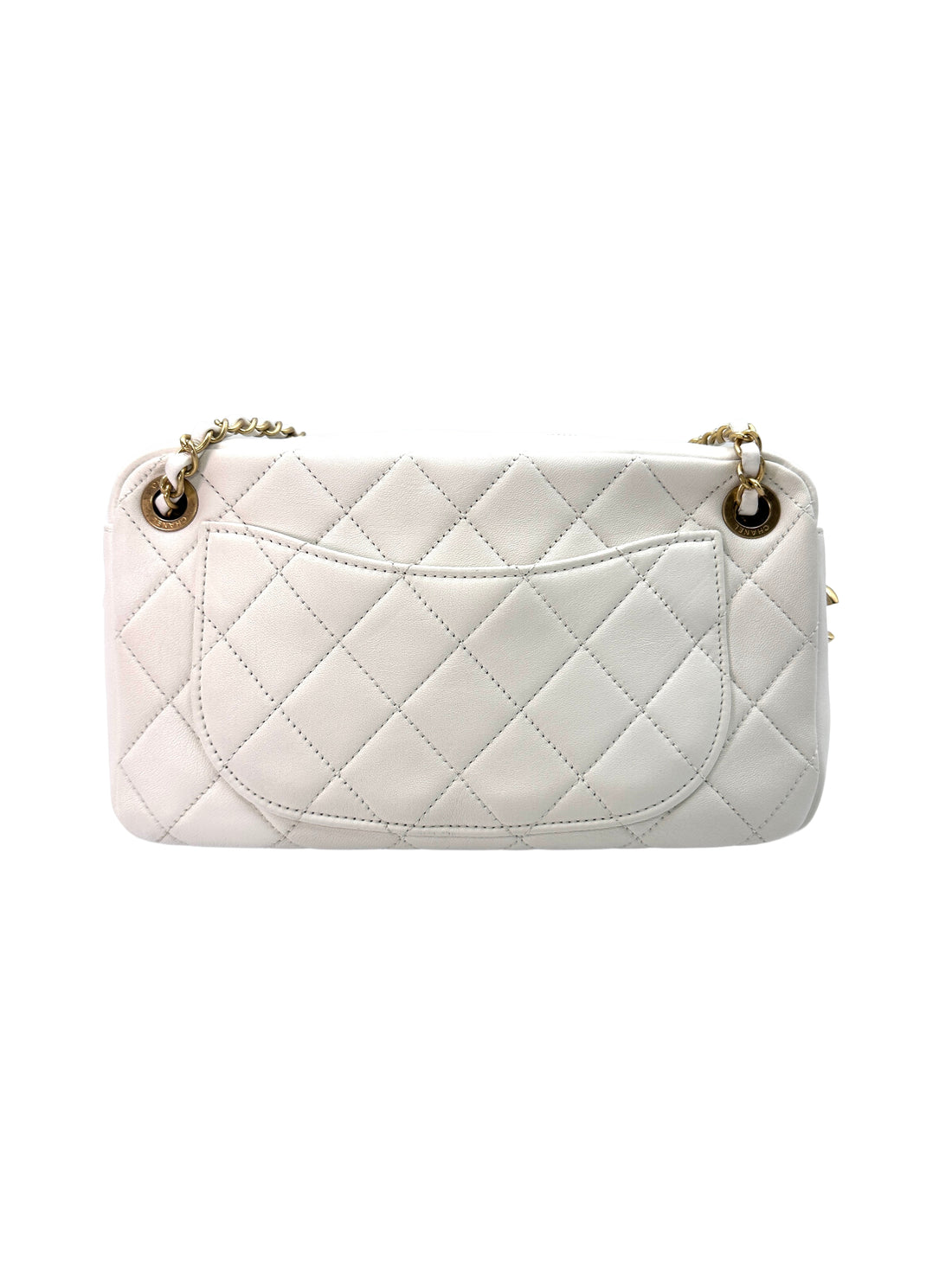 Chanel Egypt Metiers d'Art All About Chains White Quilted Leather Camera Bag(27***51) CC1282