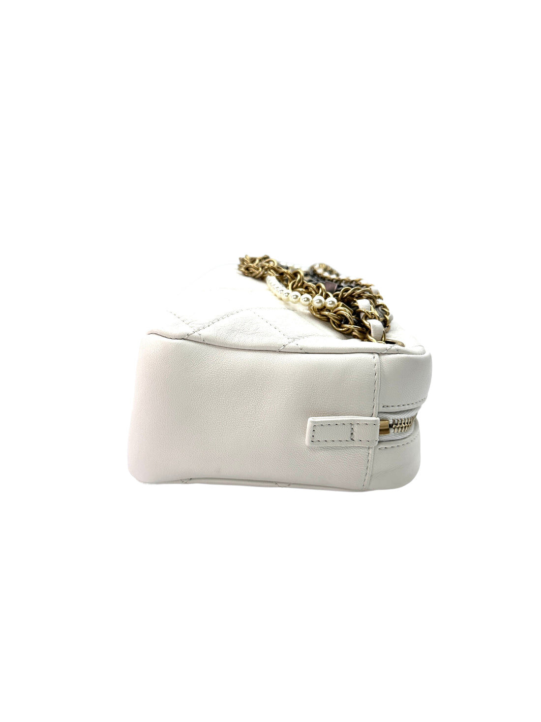 Chanel Egypt Metiers d'Art All About Chains White Quilted Leather Camera Bag(27***51) CC1282