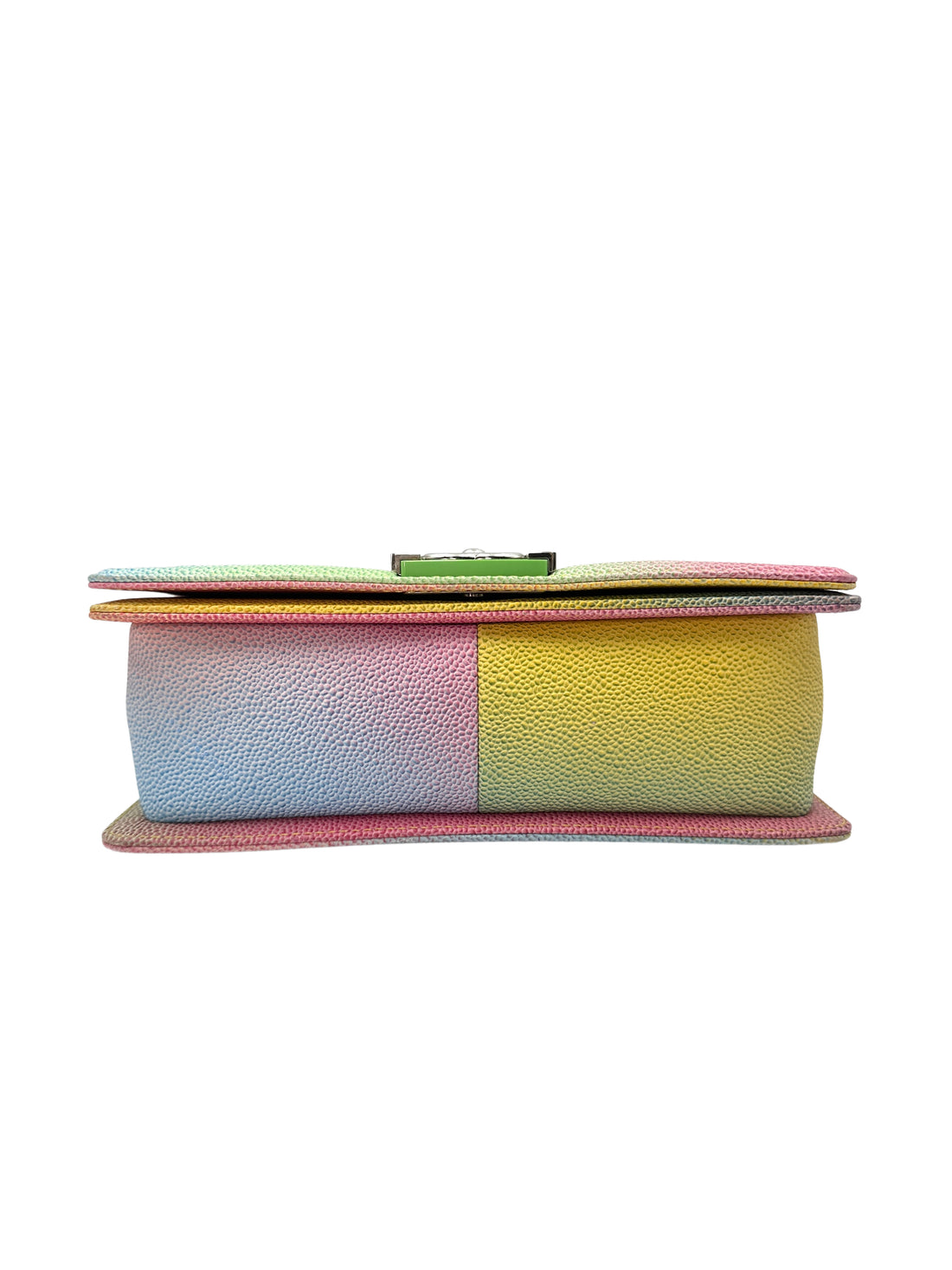Chanel LeBoy Rainbow Caviar Quilted Leather Flap Bag With Silver Buckle(23***86) CC1297