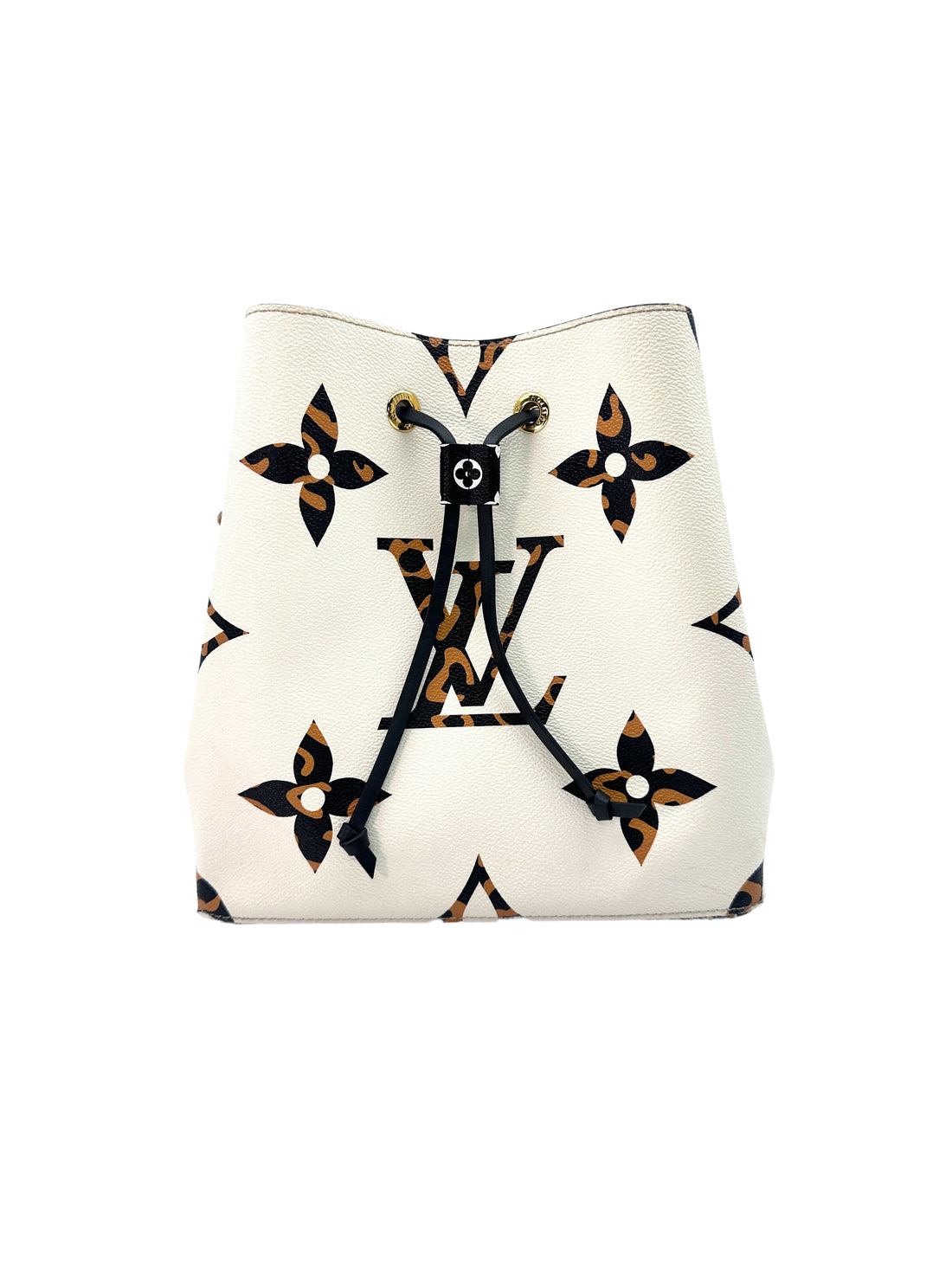 Louis Vuitton NeoNoe MM White Monogram Jungle Leather Bucket Bag LV1815