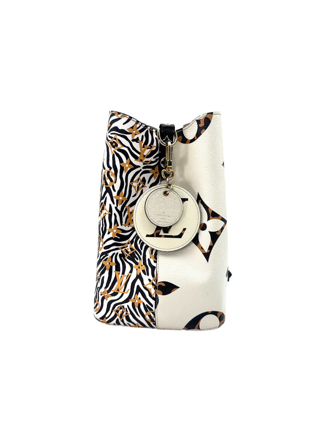 Louis Vuitton NeoNoe MM White Monogram Jungle Leather Bucket Bag LV1815