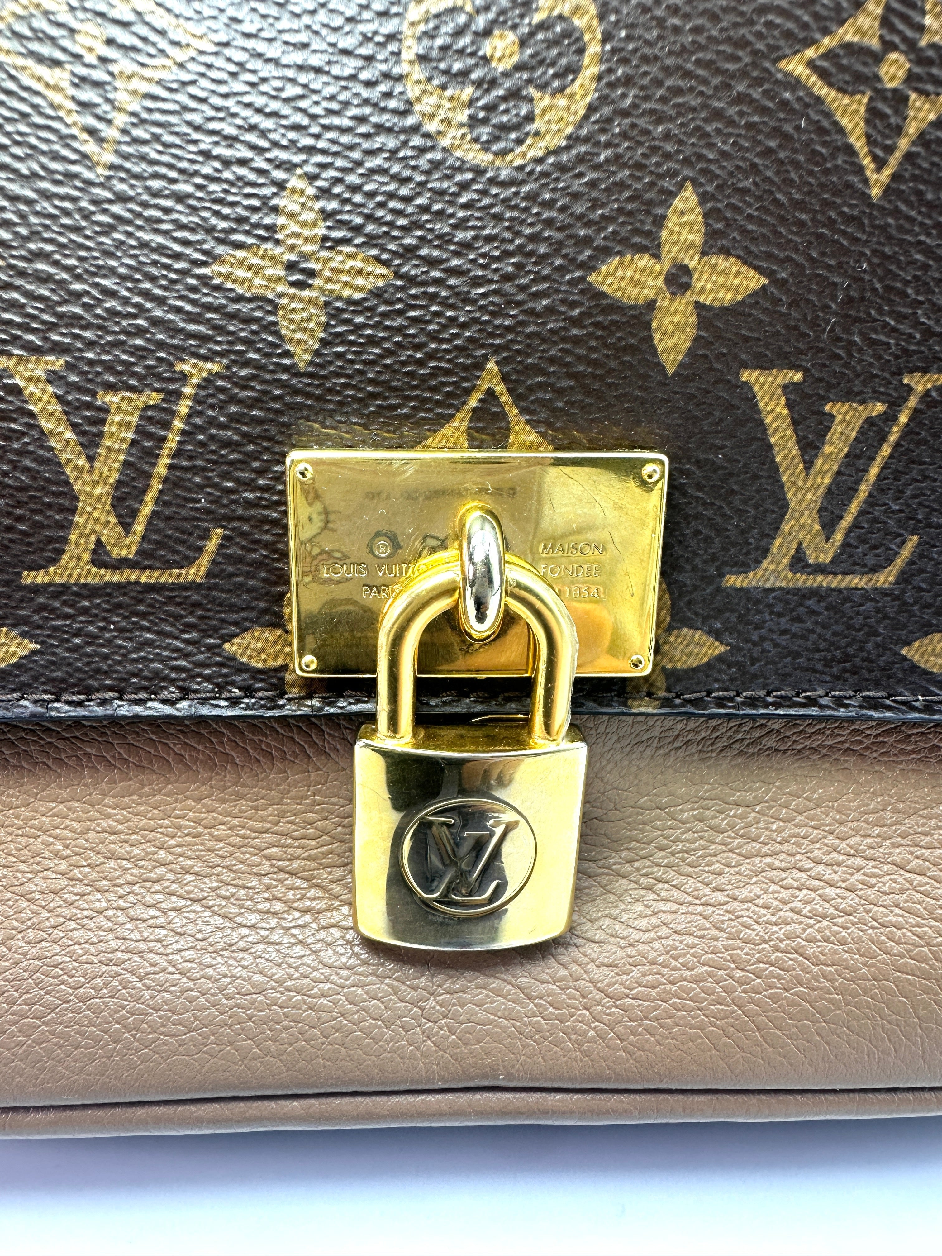 Louis Vuitton Marignan Brown Monogram Leather Messenger Bag With Gold Lock LV1812