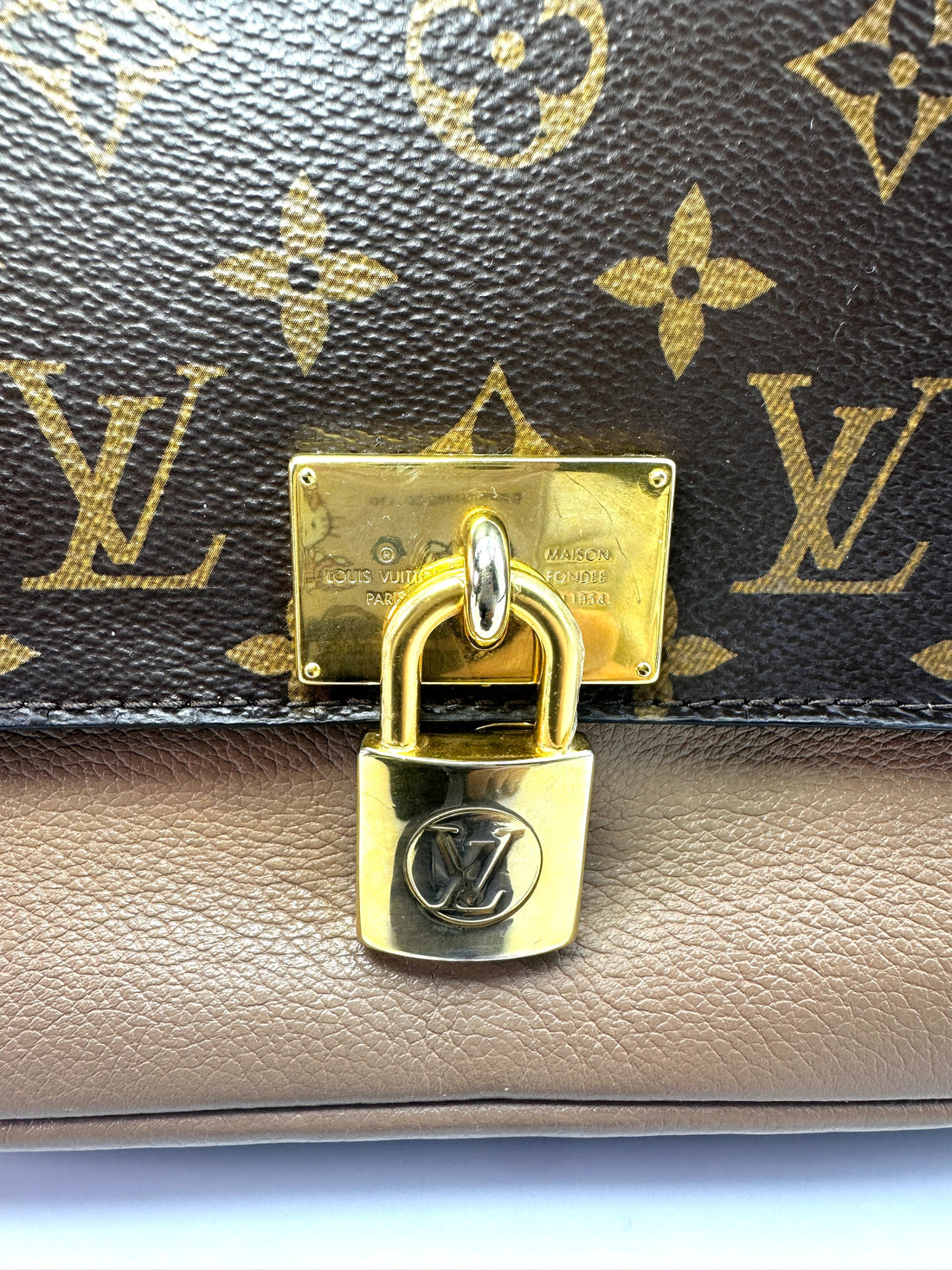 Louis Vuitton Marignan Brown Monogram Leather Messenger Bag With Gold Lock LV1812