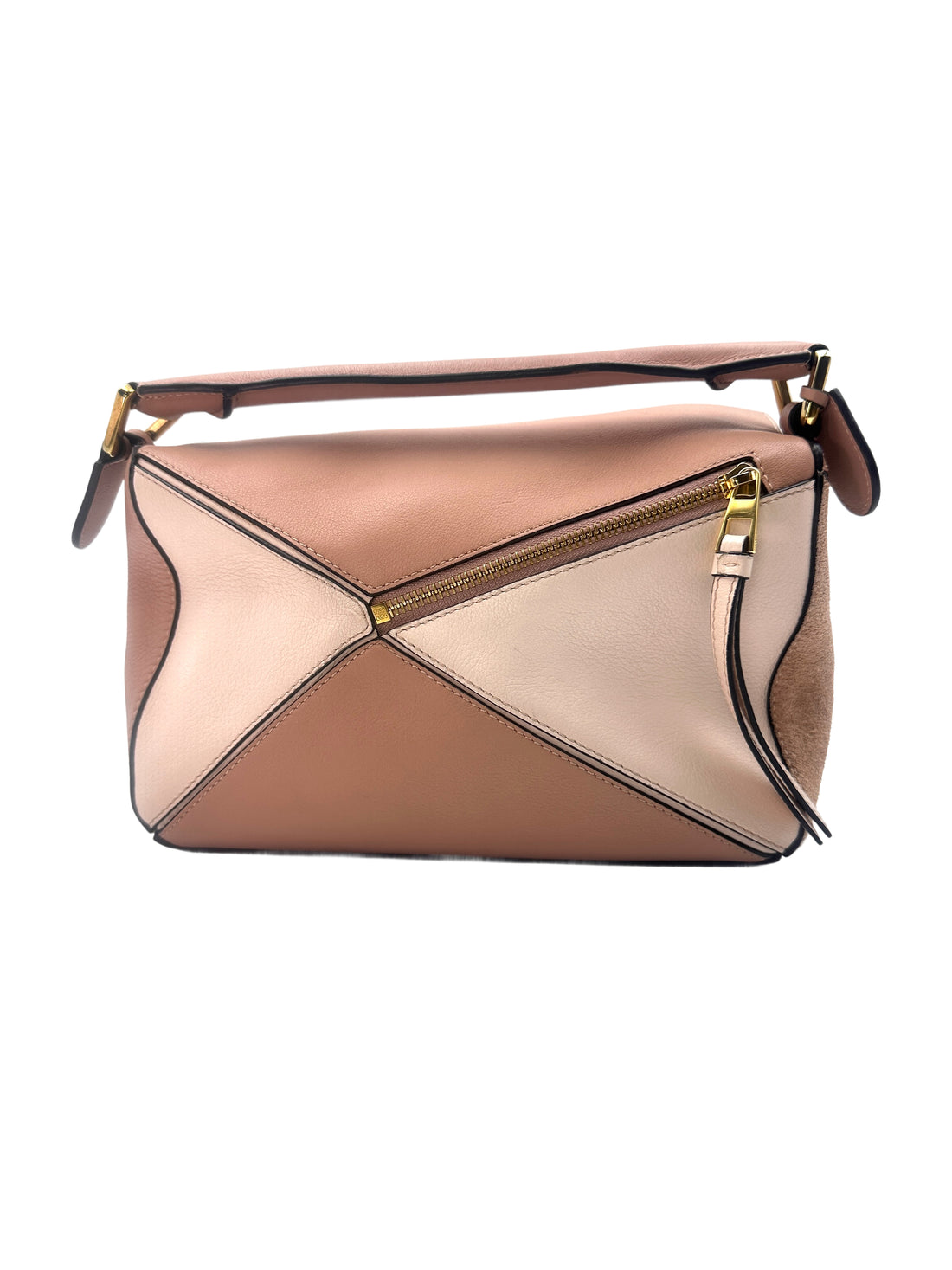 Loewe Puzzle Brown Suede Leather Shoulder Bag LW69