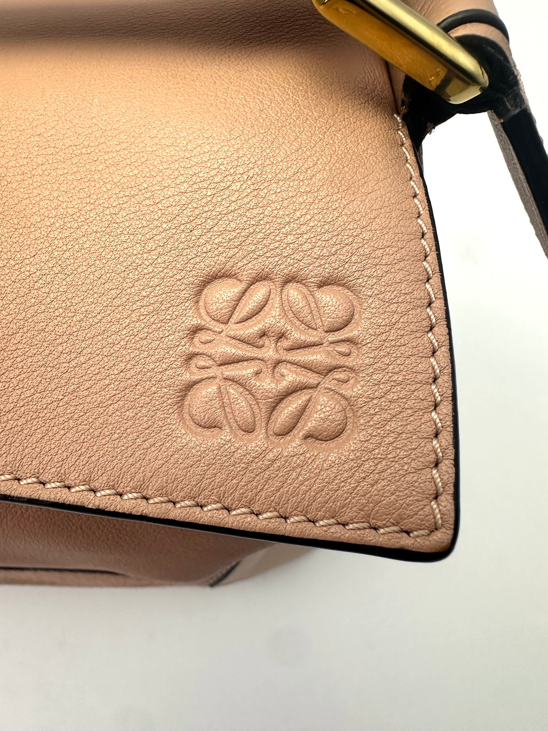Loewe Puzzle Brown Suede Leather Shoulder Bag LW69