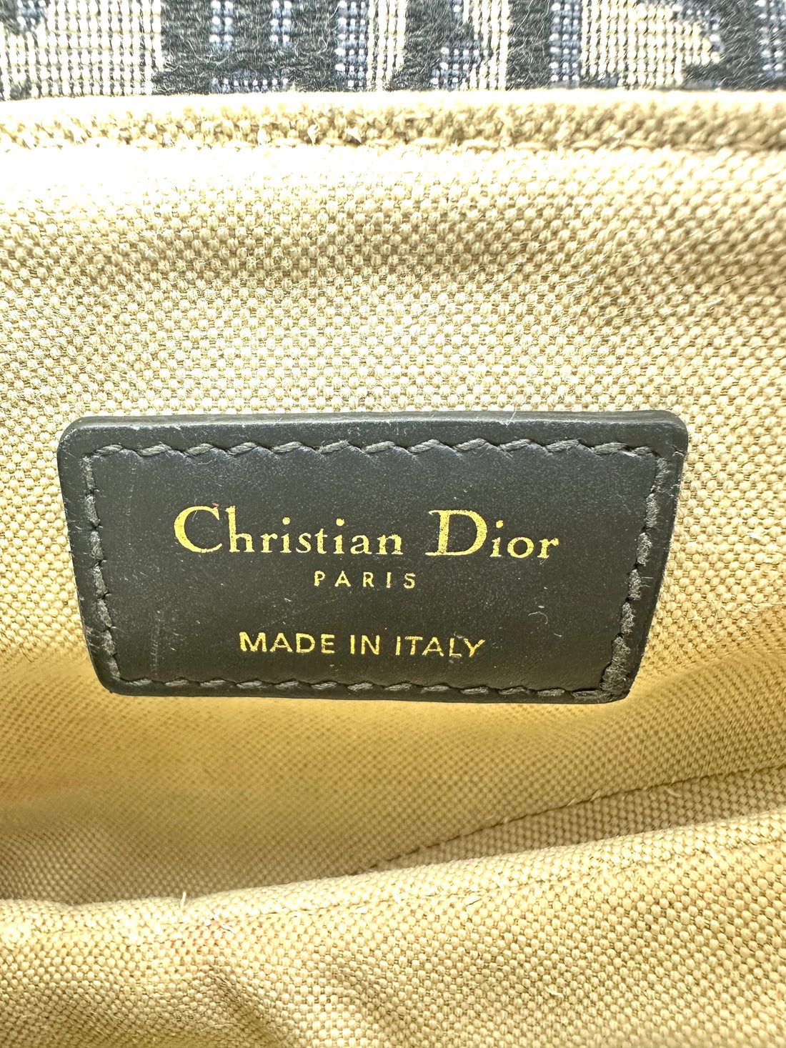 Christian Dior Blue Oblique Print Medium Size Saddle Bag With Gold Hardware DR456