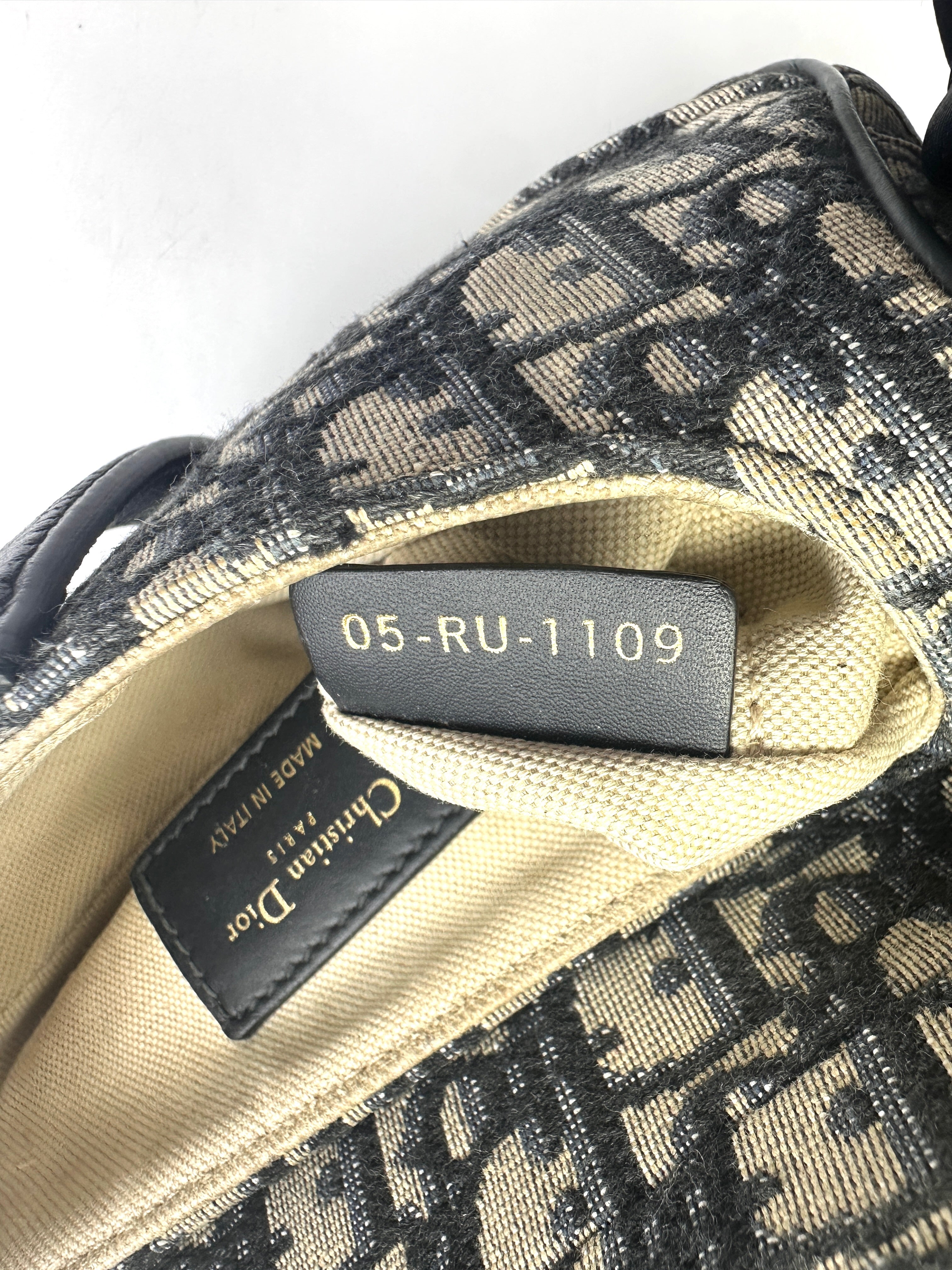 Christian Dior Blue Oblique Print Medium Size Saddle Bag With Gold Hardware DR456