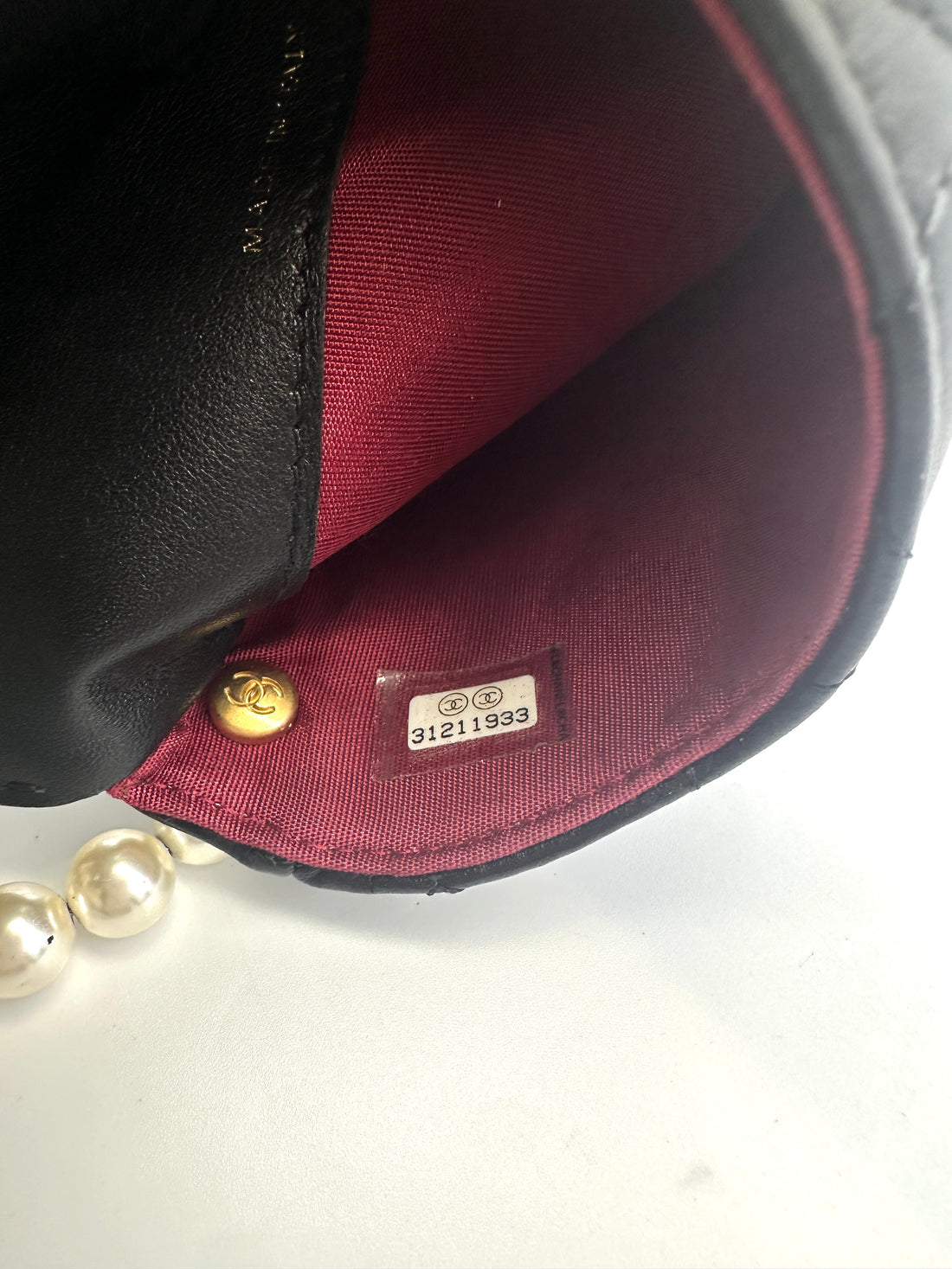 Chanel Black Quilted Leather Pearl Flap Bag With Gold Hardware(31***33) CC1284