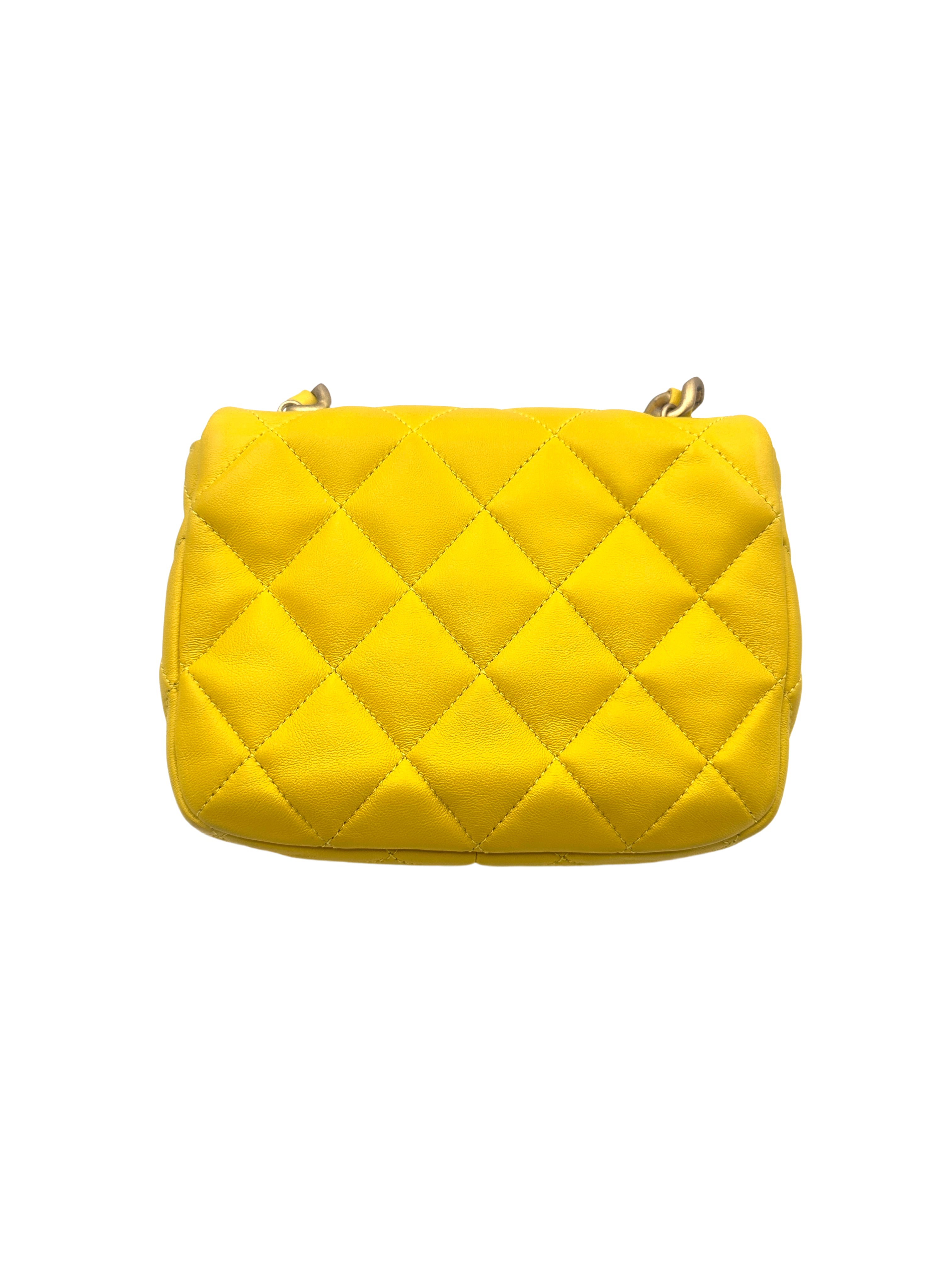 Chanel Candy Chain Yellow Quilted Leather Shoulder Flap Bag(C4***04) CC1321