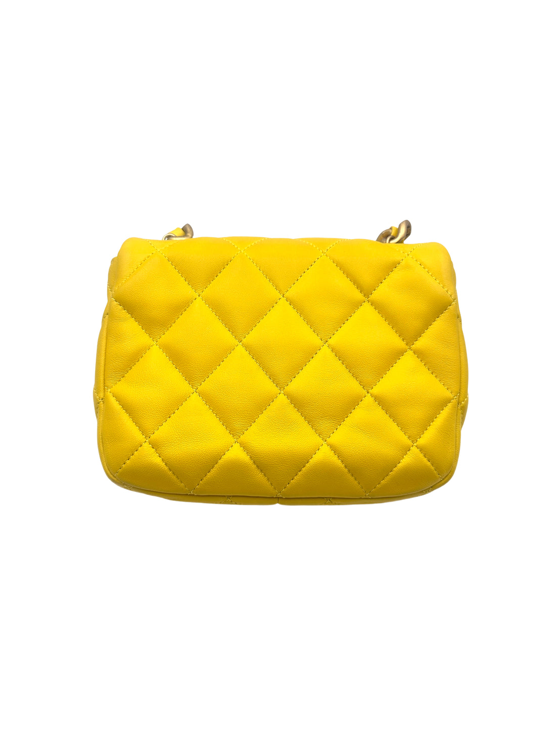 Chanel Candy Chain Yellow Quilted Leather Shoulder Flap Bag(C4***04) CC1321