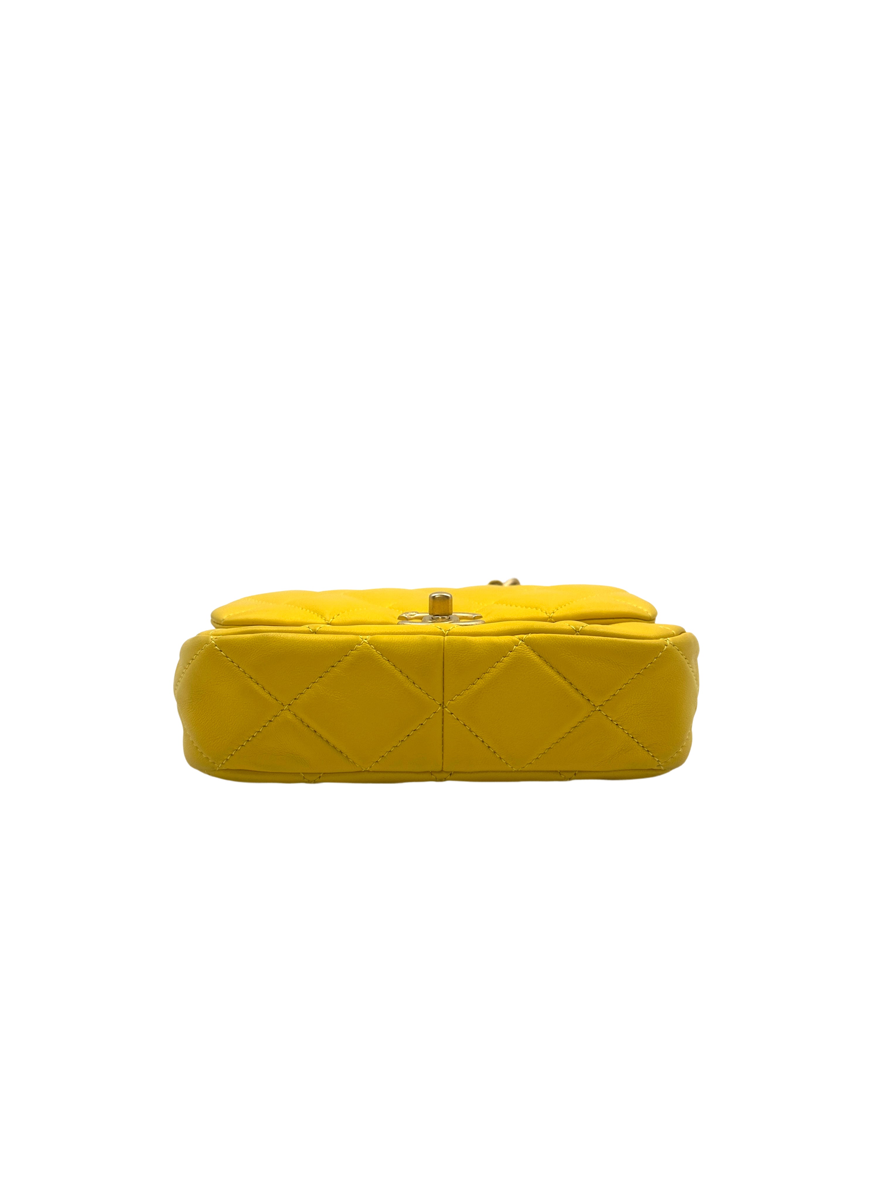 Chanel Candy Chain Yellow Quilted Leather Shoulder Flap Bag(C4***04) CC1321
