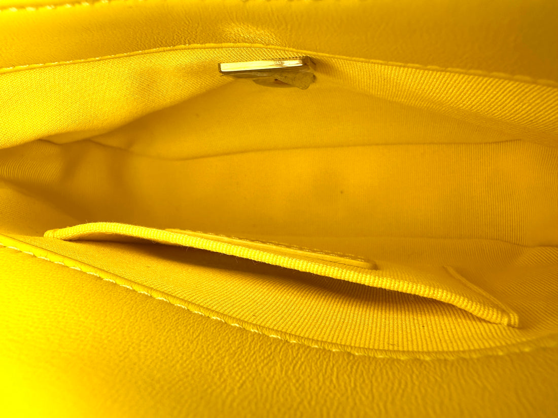 Chanel Candy Chain Yellow Quilted Leather Shoulder Flap Bag(C4***04) CC1321