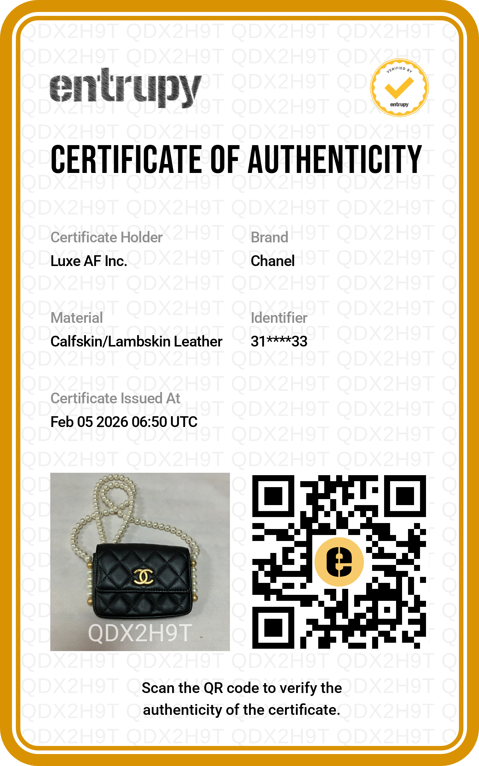 Chanel Black Quilted Leather Pearl Flap Bag With Gold Hardware(31***33) CC1284