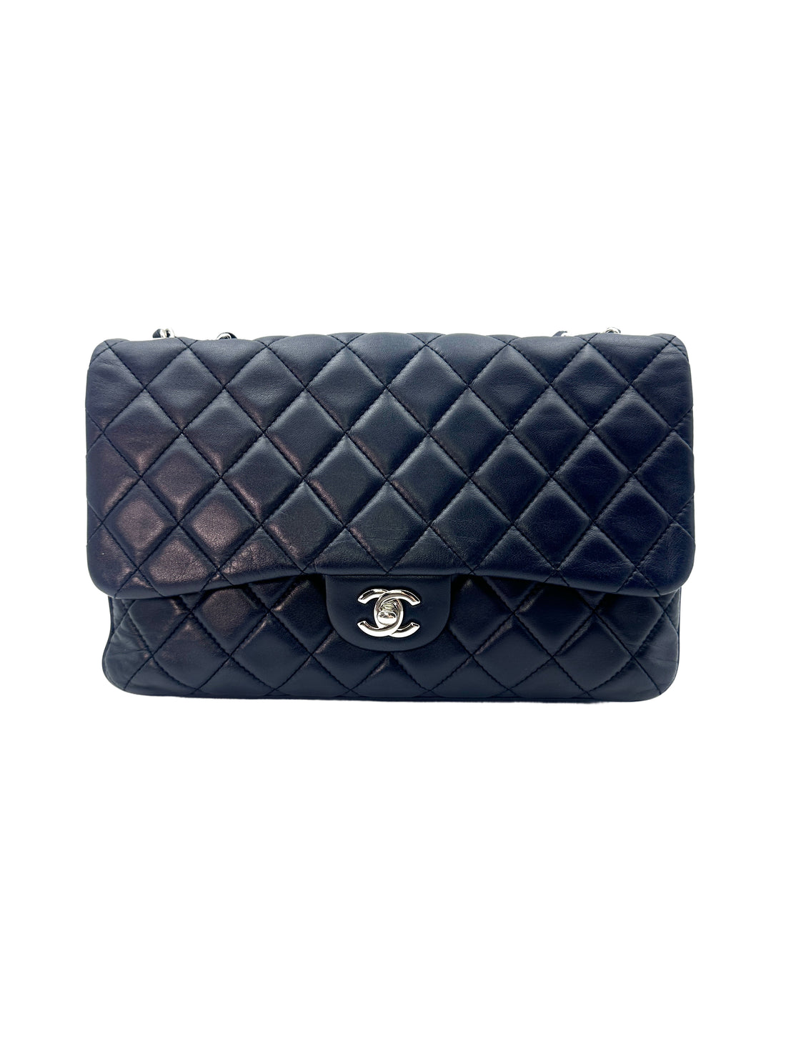 Chanel Classic Flap Blue Quilted Lambskin Chain Flap Bag With Siilver Buckle(18***59) CC1322