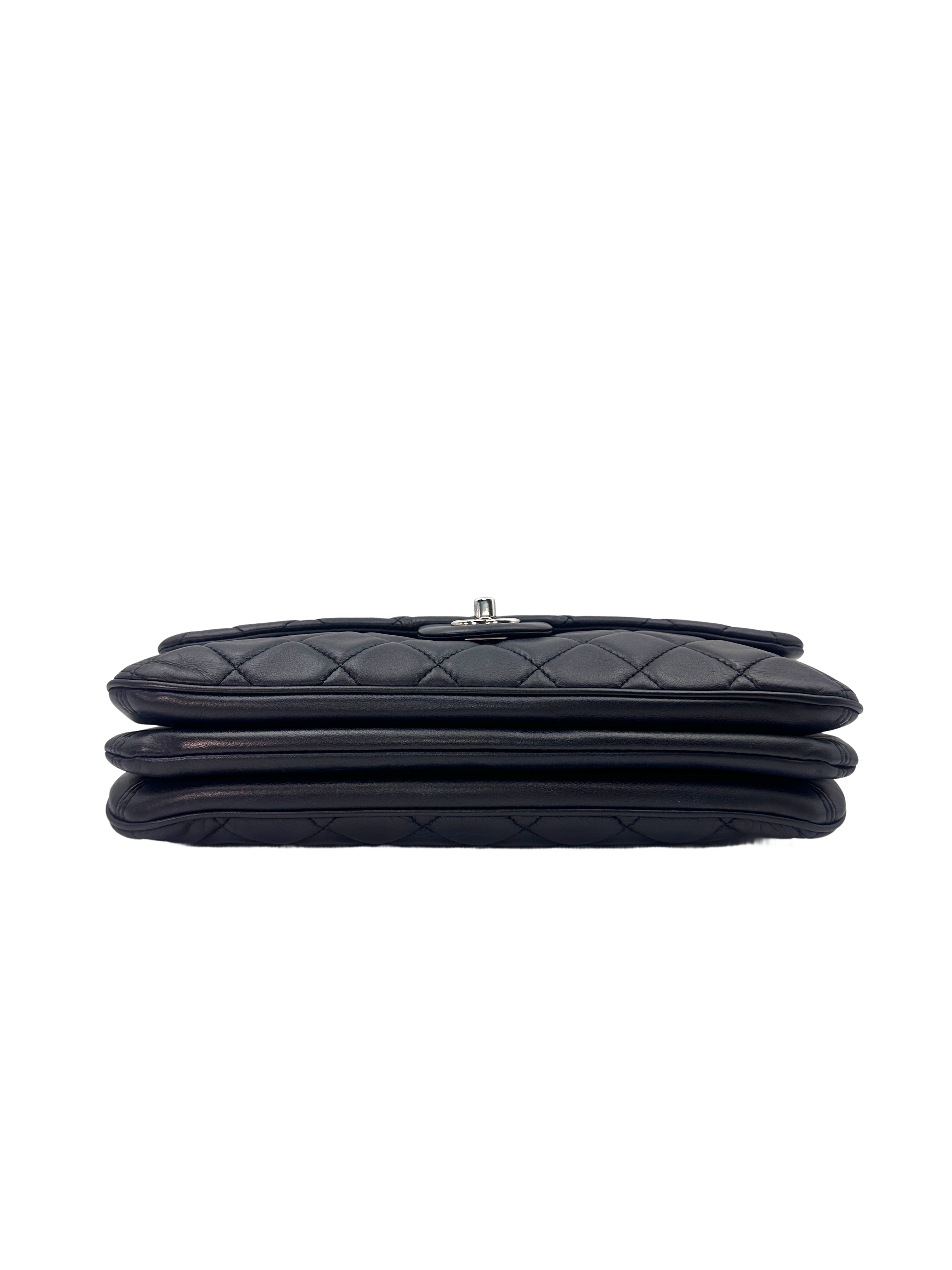 Chanel Classic Flap Blue Quilted Lambskin Chain Flap Bag With Siilver Buckle(18***59) CC1322