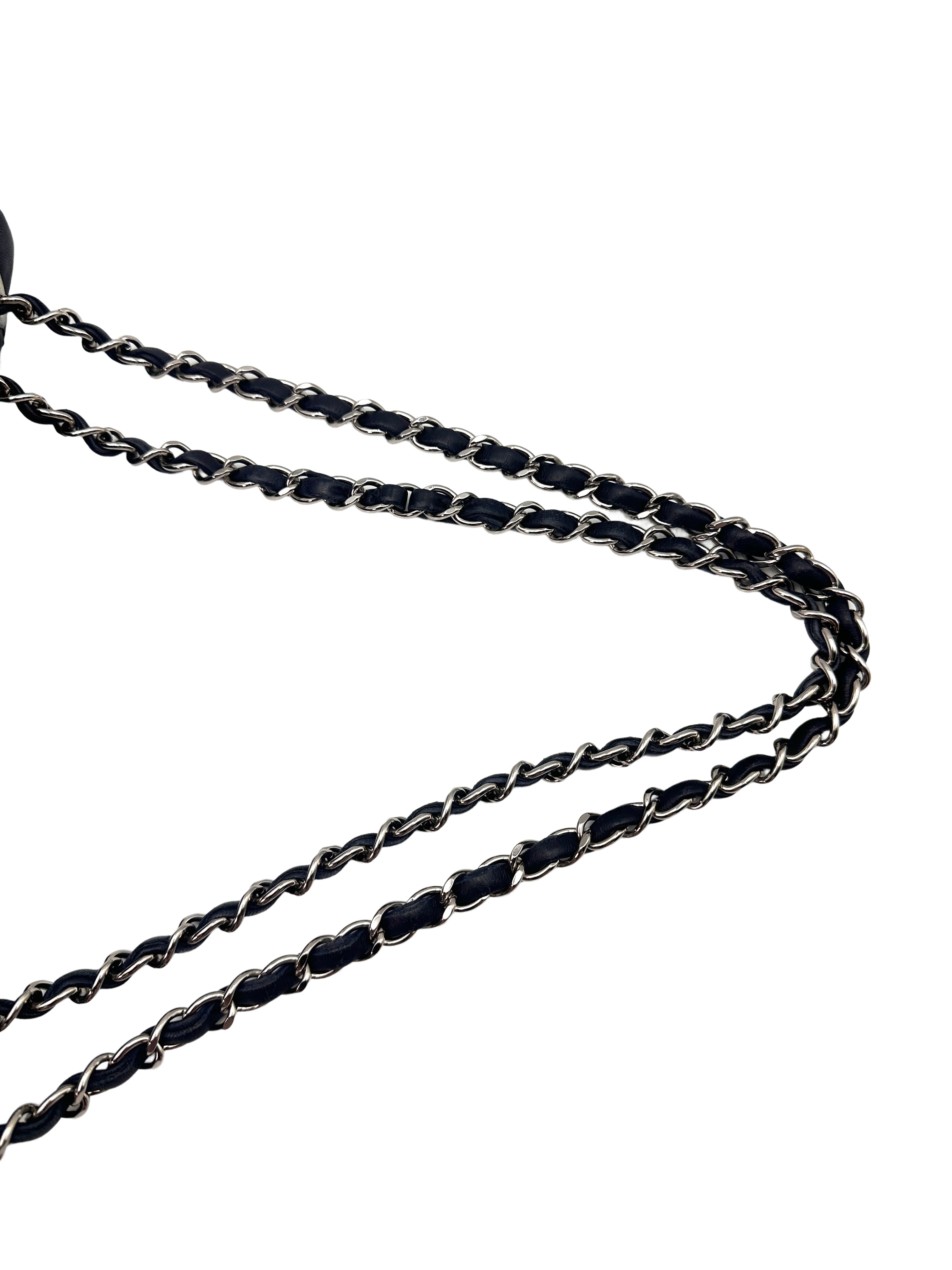 Chanel Classic Flap Blue Quilted Lambskin Chain Flap Bag With Siilver Buckle(18***59) CC1322
