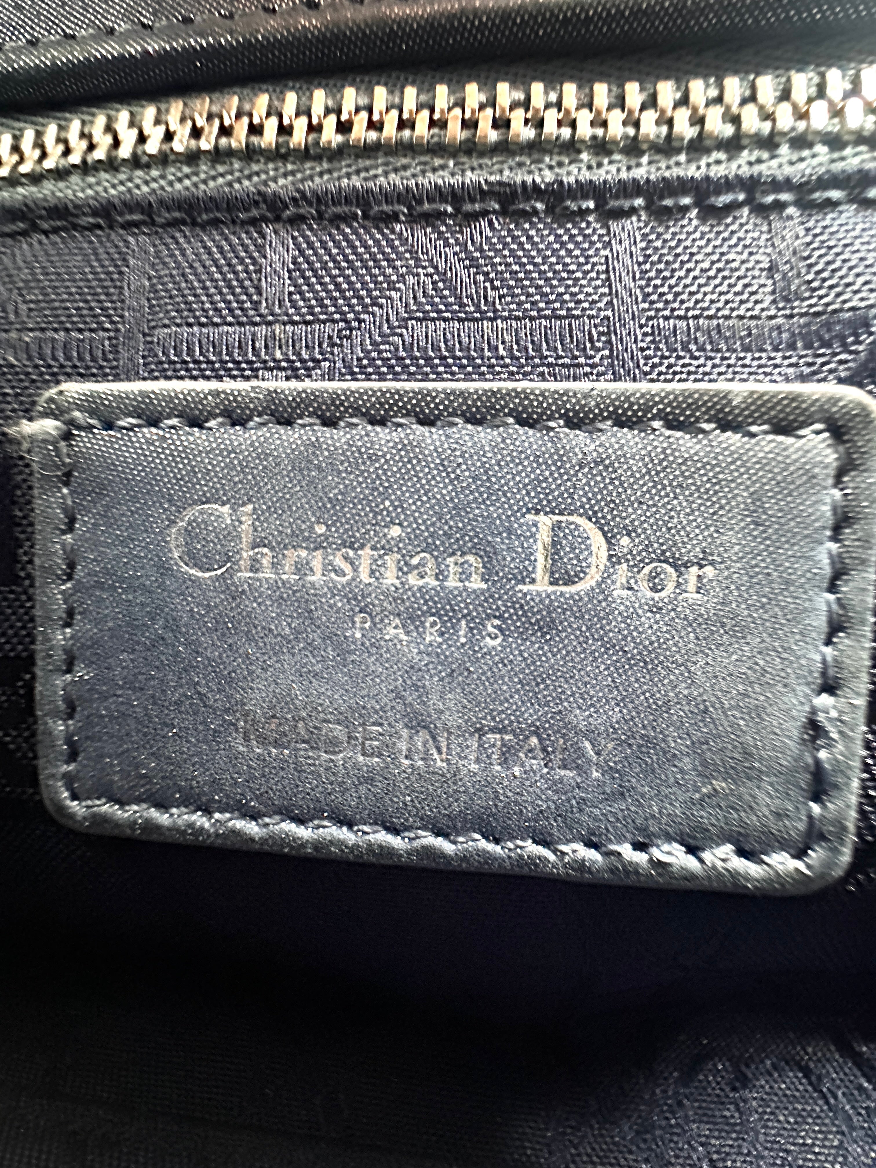 Christian Dior Lady Dior Blue Cannage Suede Leather Handle Bag With Silver Charms DR457
