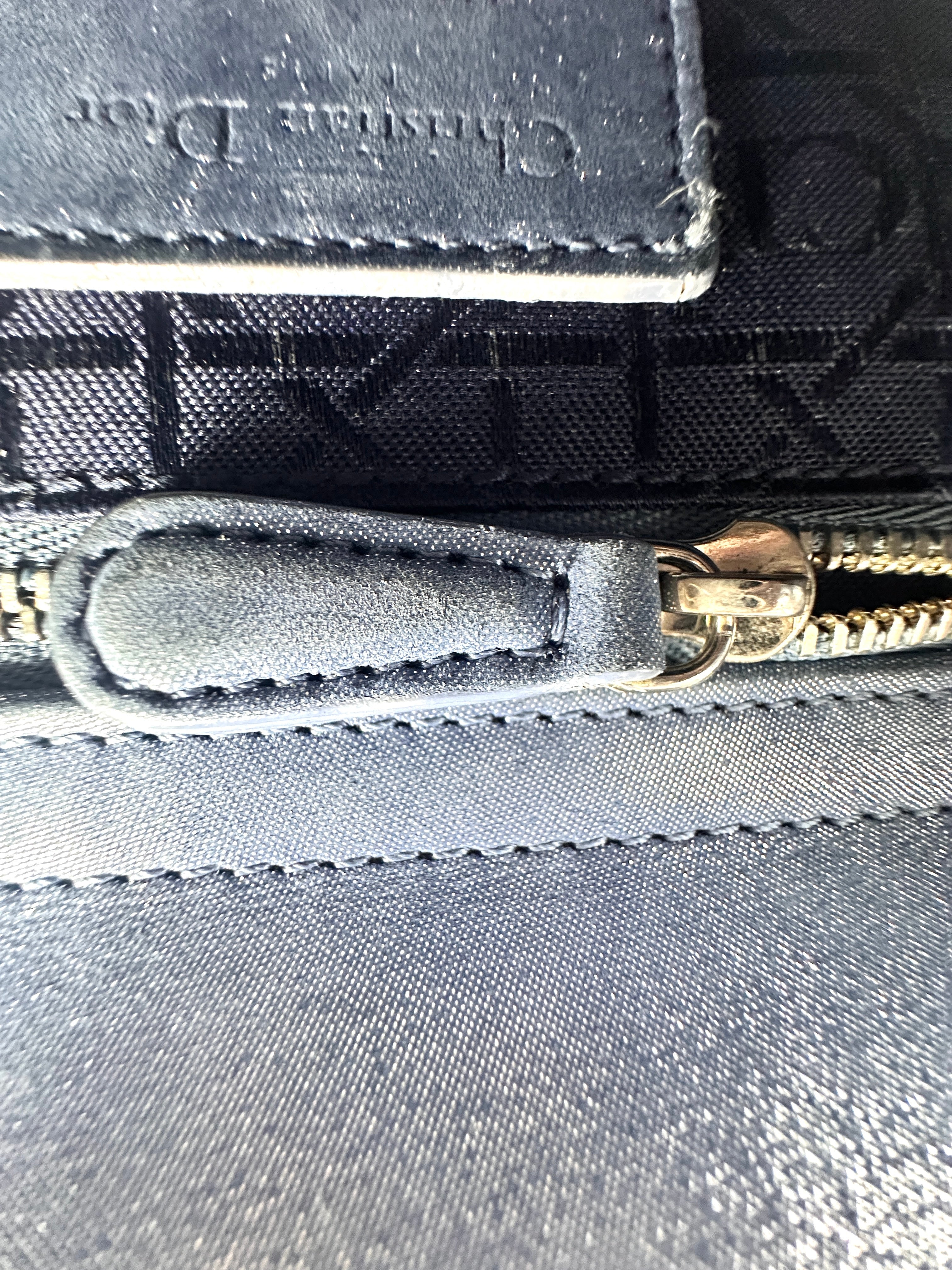 Christian Dior Lady Dior Blue Cannage Suede Leather Handle Bag With Silver Charms DR457