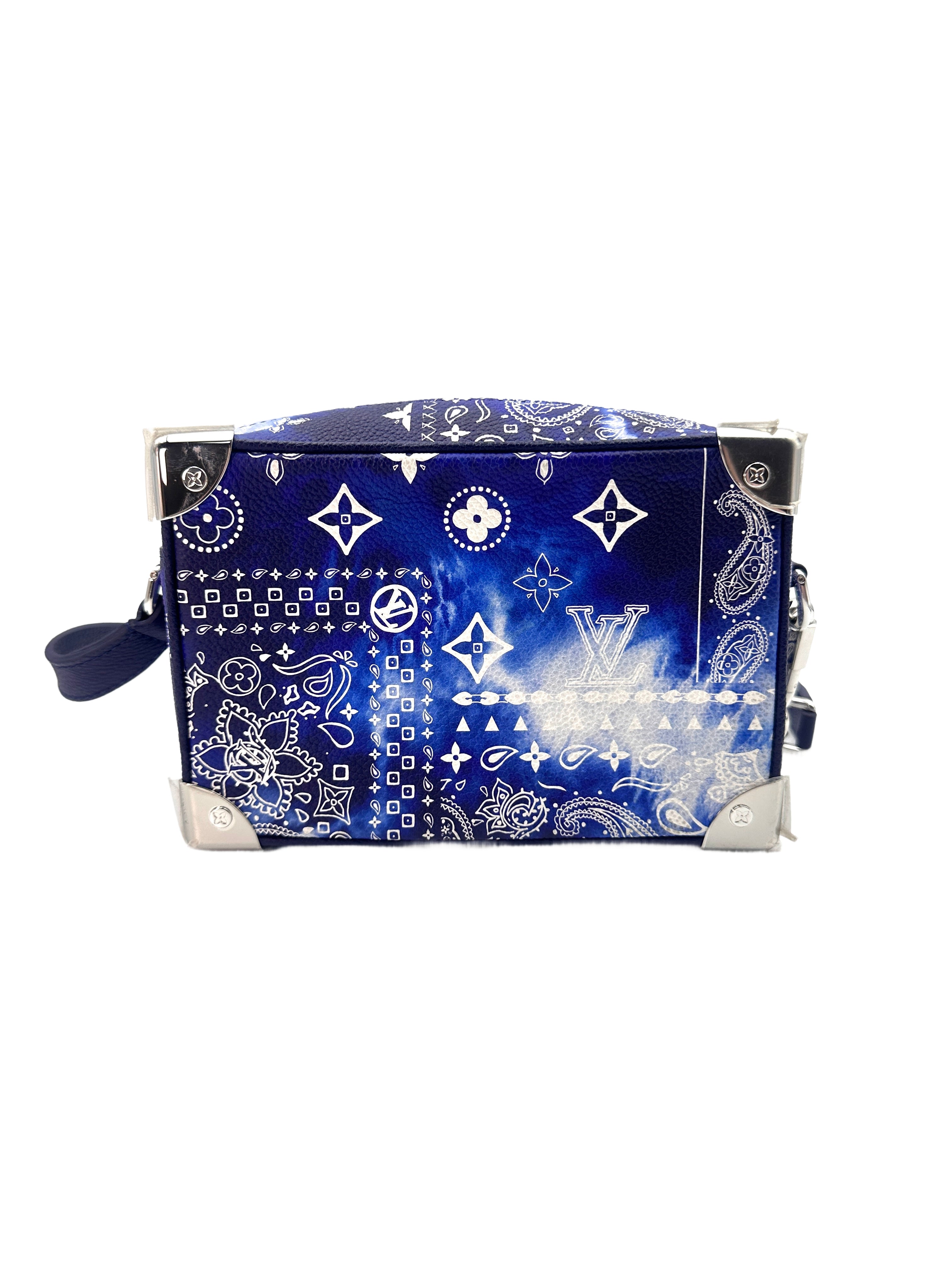 Louis Vuitton Solf Trunk Bandana Blue Monogram Chain Shoulder Bag LV1816
