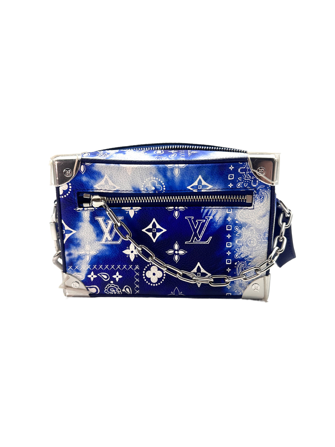 Louis Vuitton Solf Trunk Bandana Blue Monogram Chain Shoulder Bag LV1816
